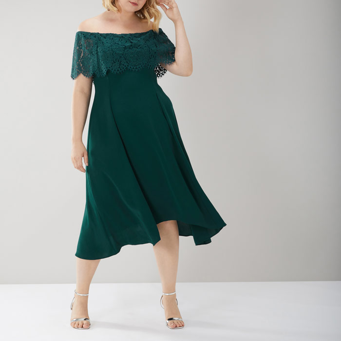 coast green bardot dress