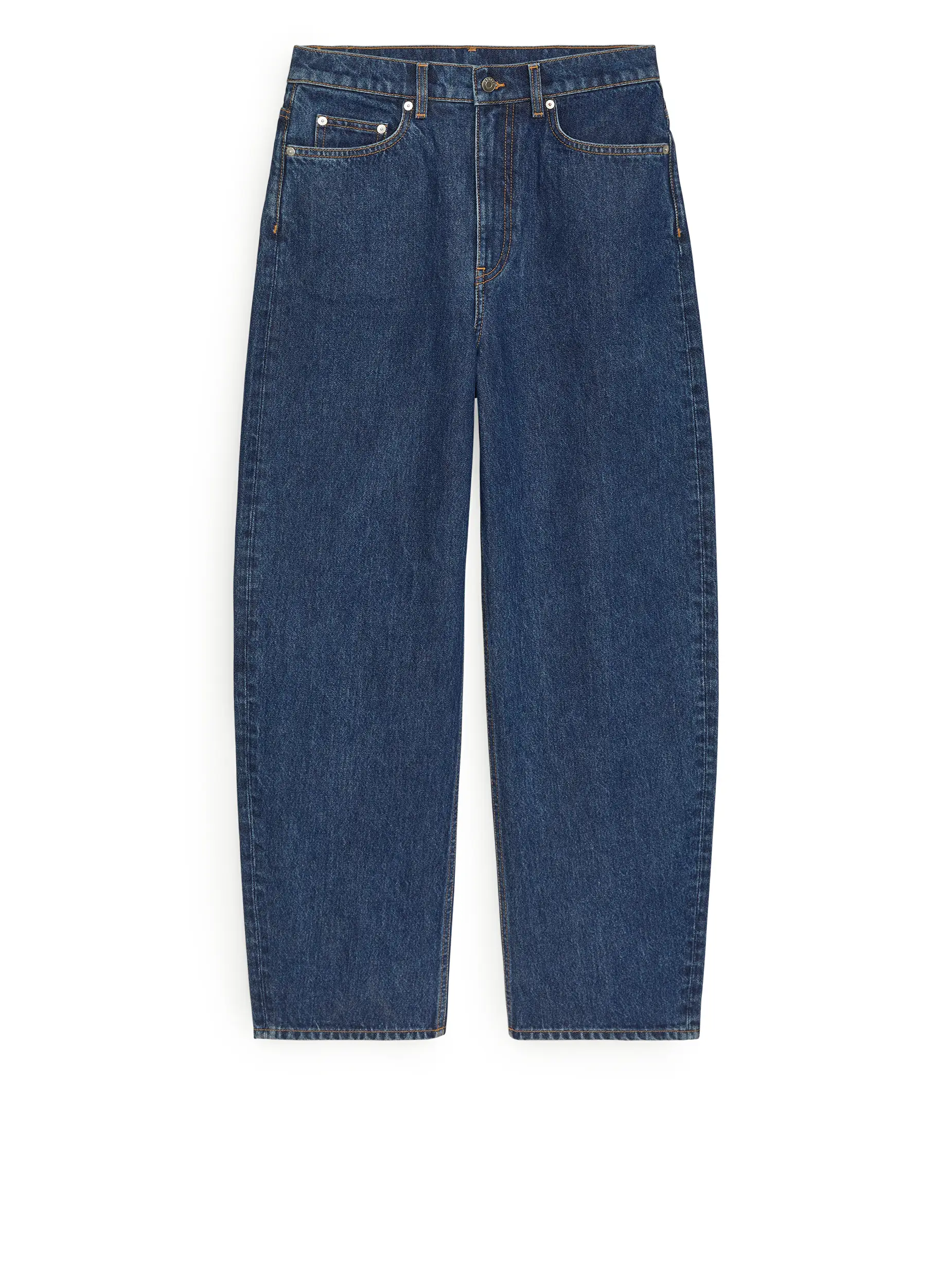 arket loose barrel leg jeans