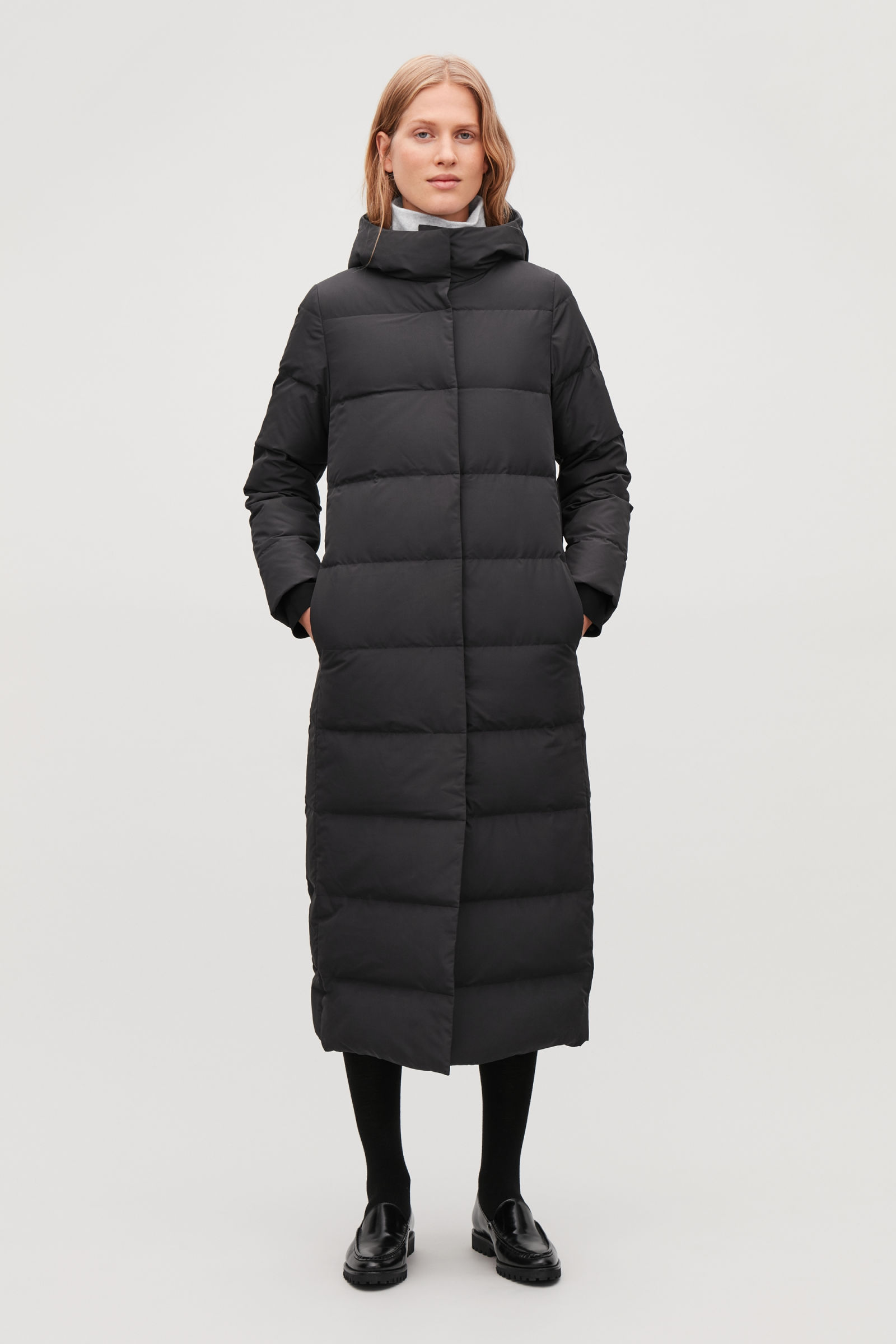 puffer jacket with fur hood long