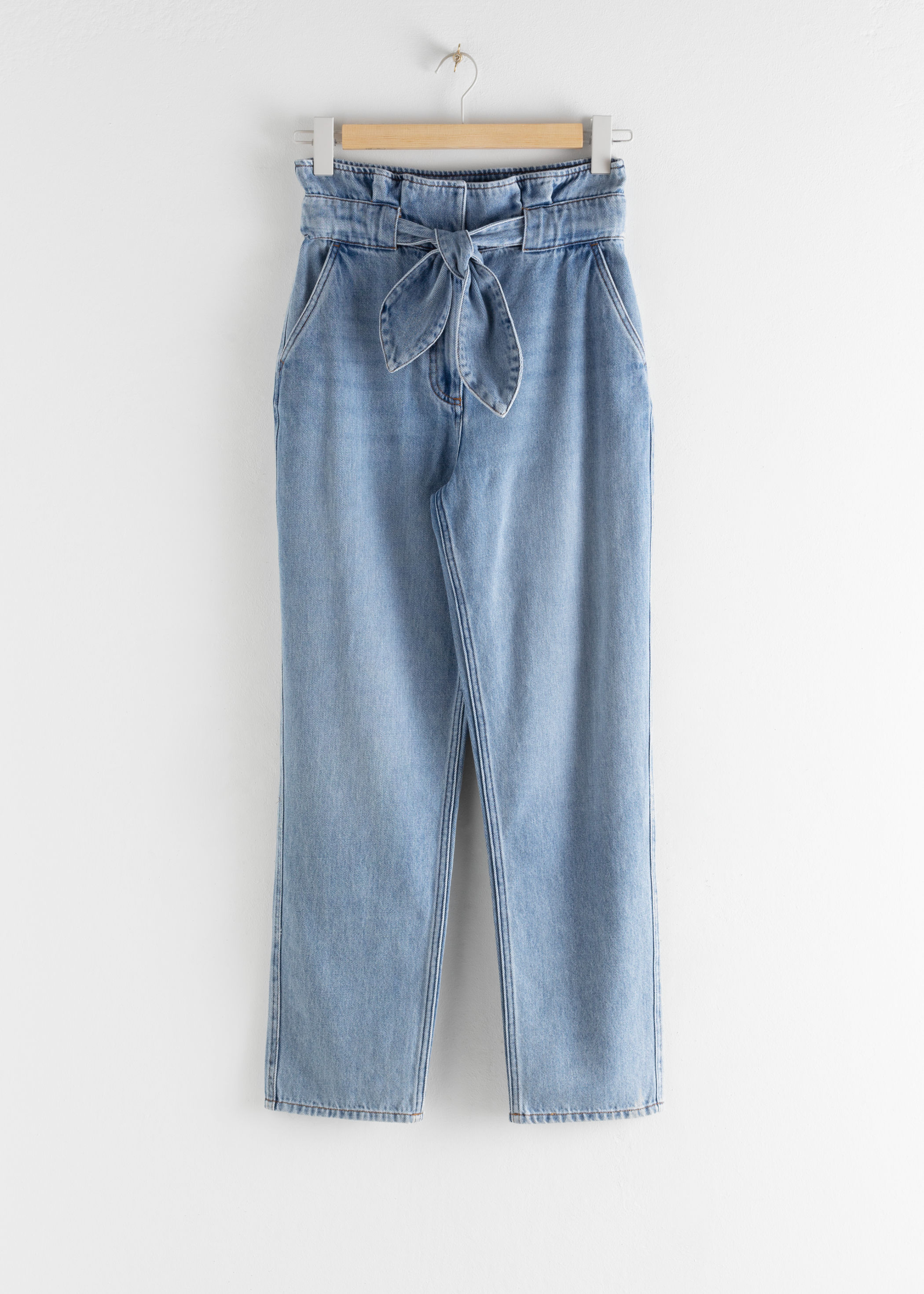 paperbag waist denim jeans