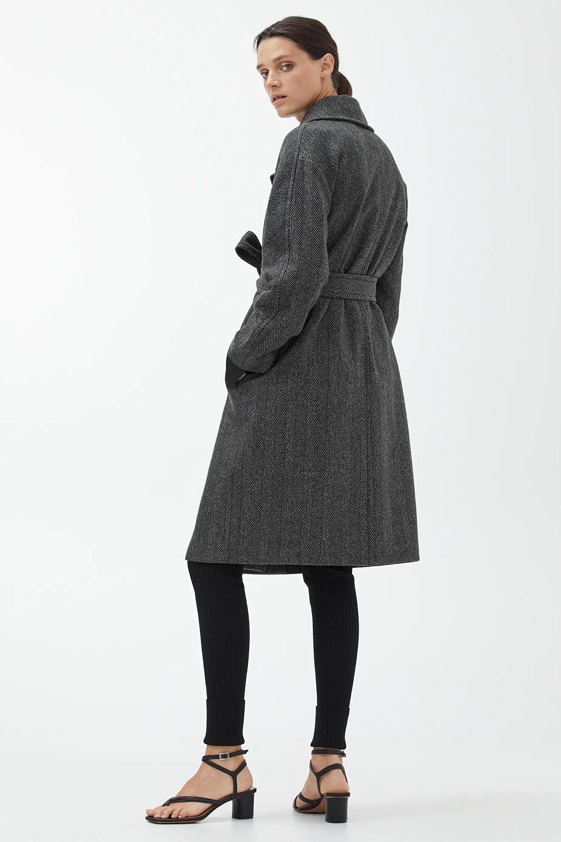 belted coat wool