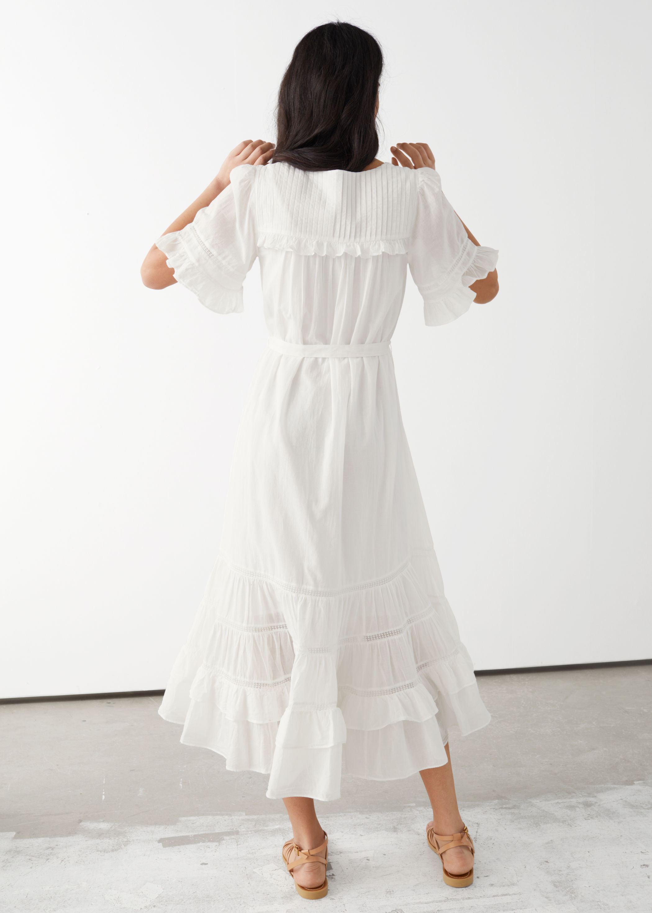 white midi dress flowy