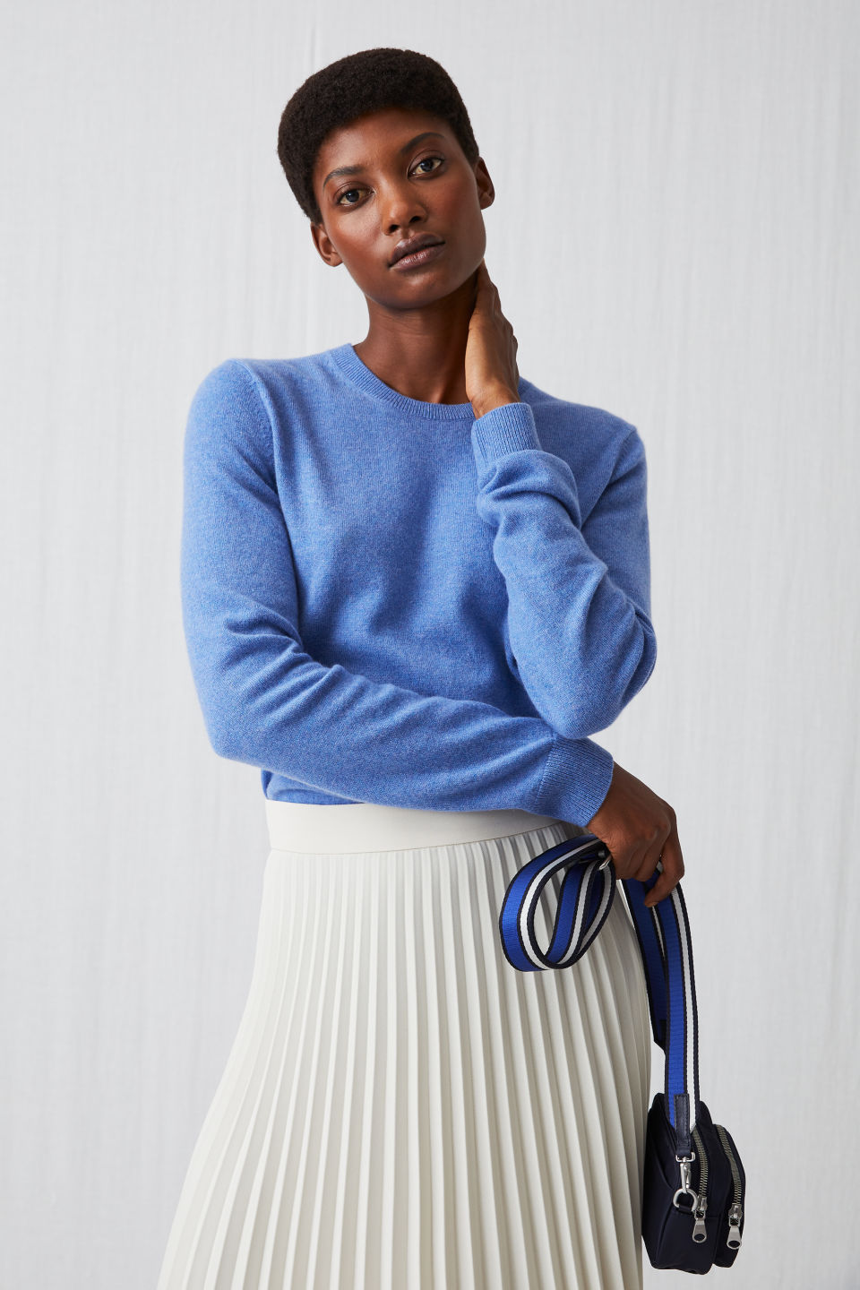 black cashmere crew neck jumper