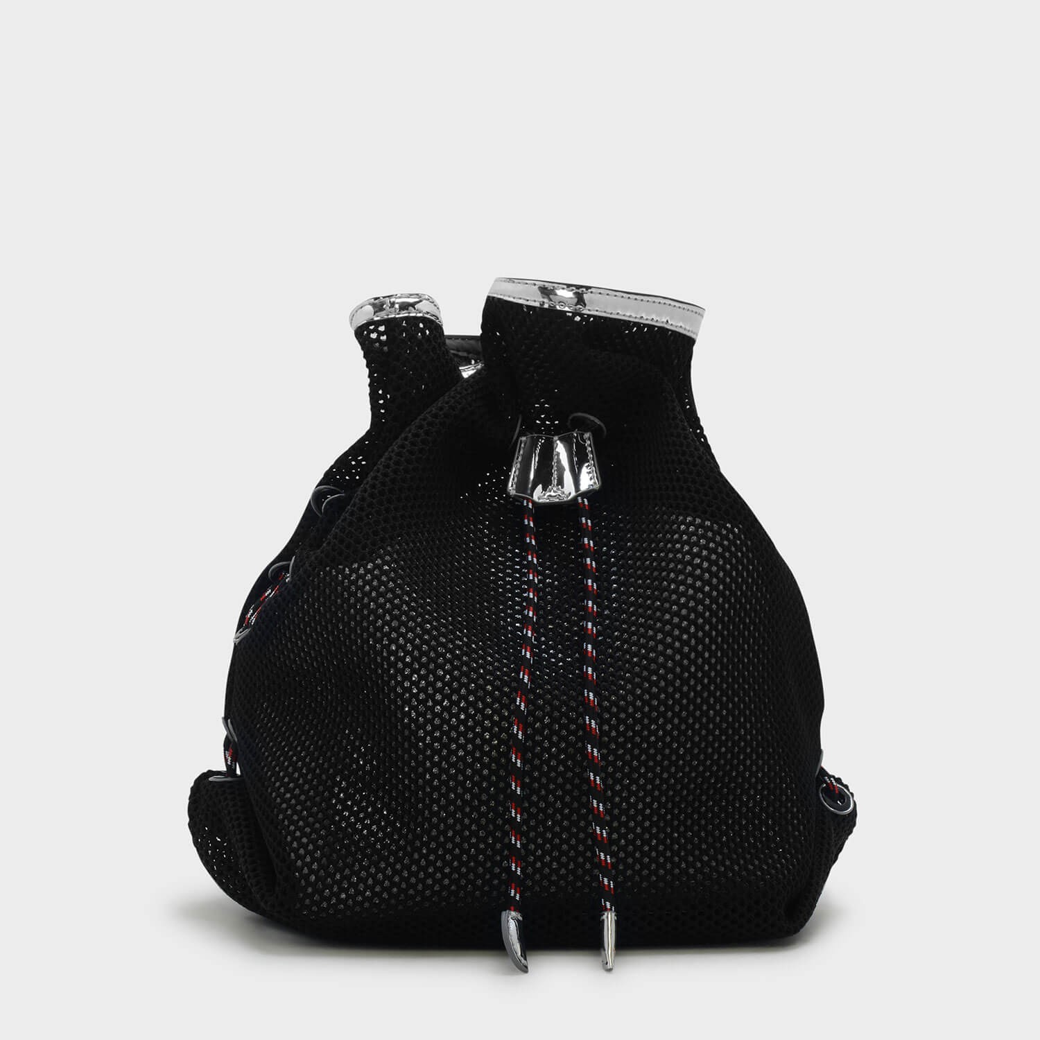 black mesh drawstring bag
