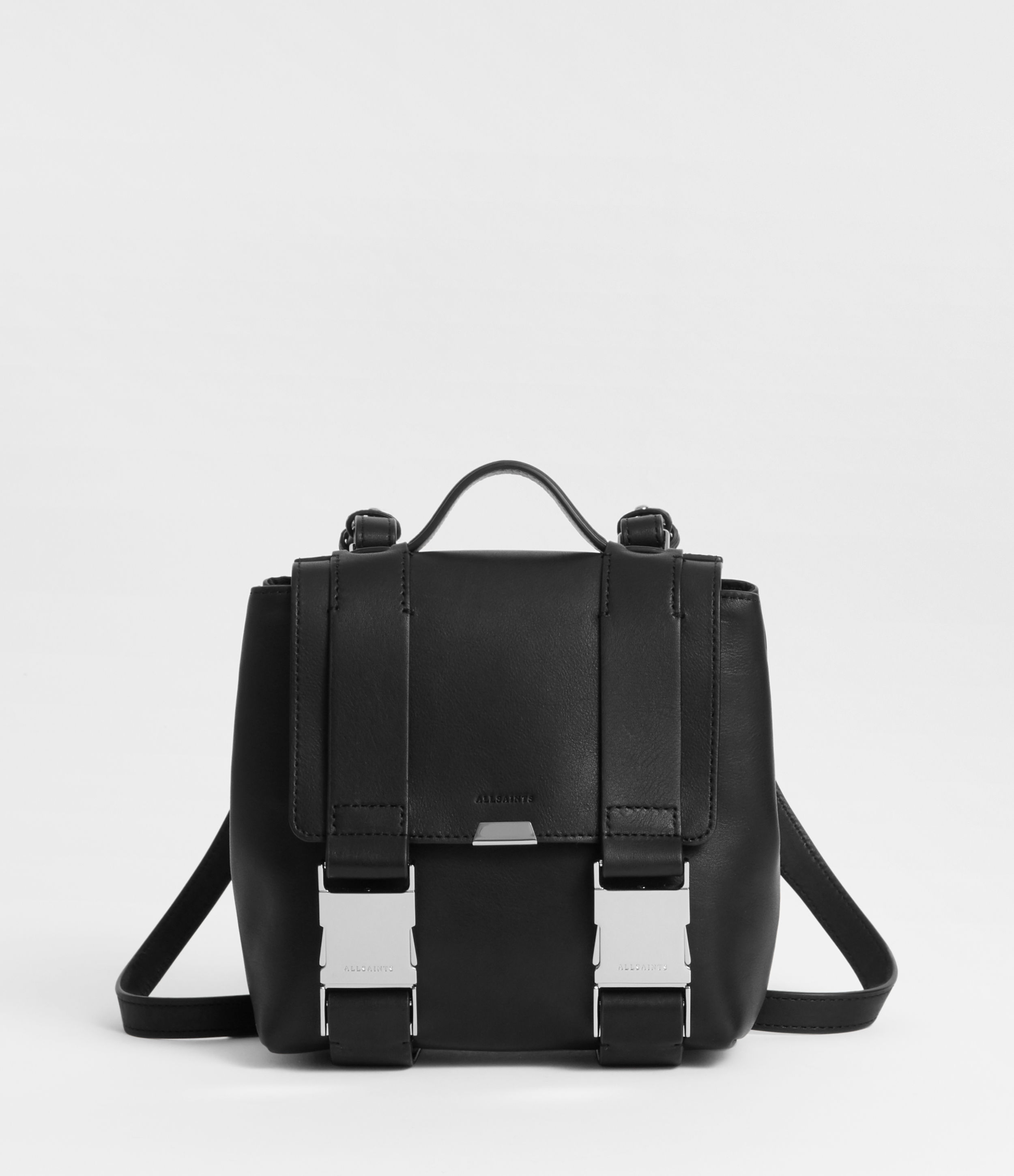 allsaints clip leather backpack