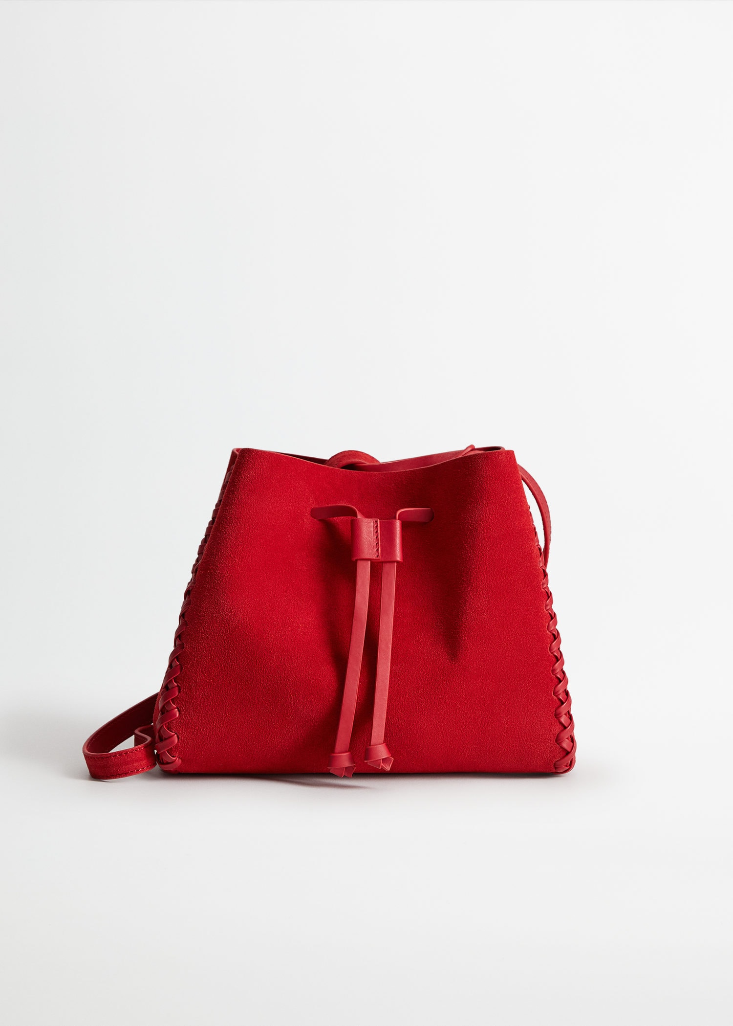 mango leather bucket bag