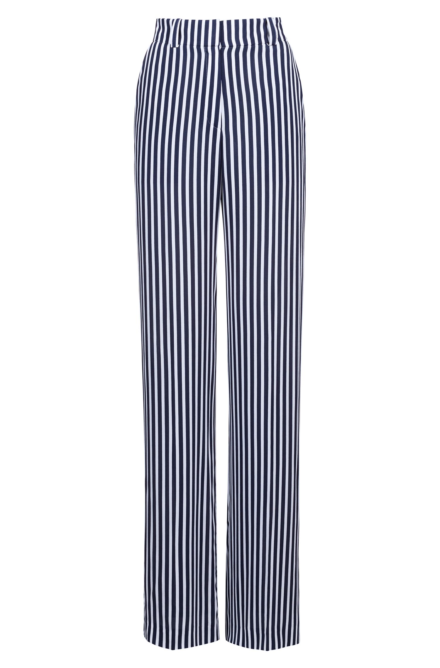 wide leg striped trousers