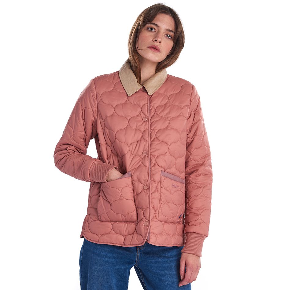barbour pink denim jacket