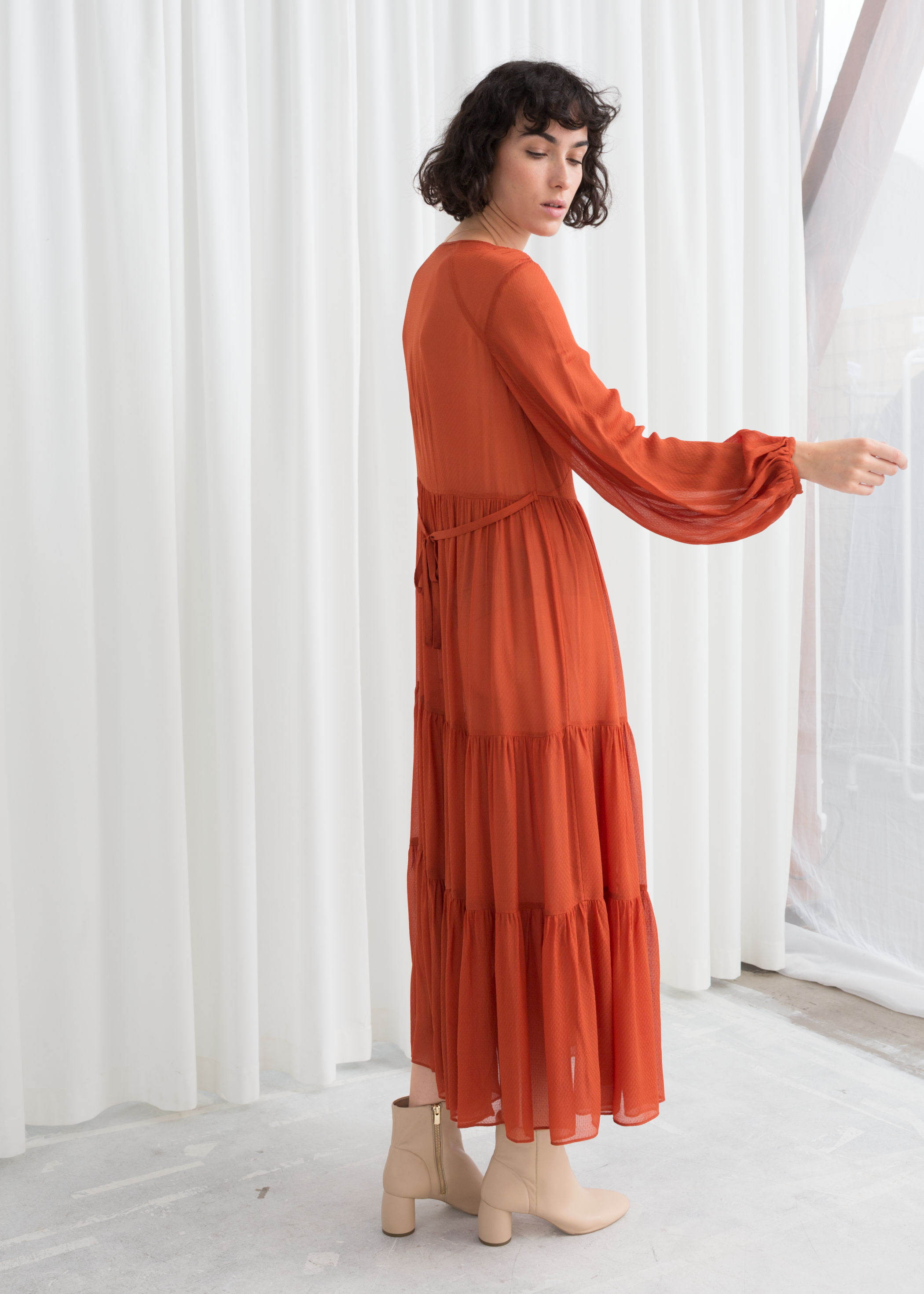 ruffle tiered maxi dress