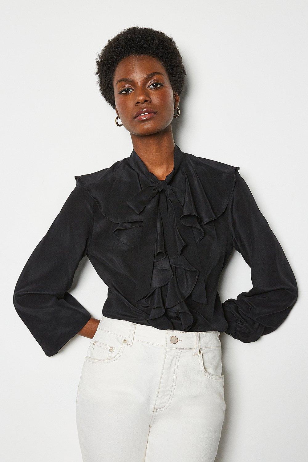 long sleeve ruffle shirt