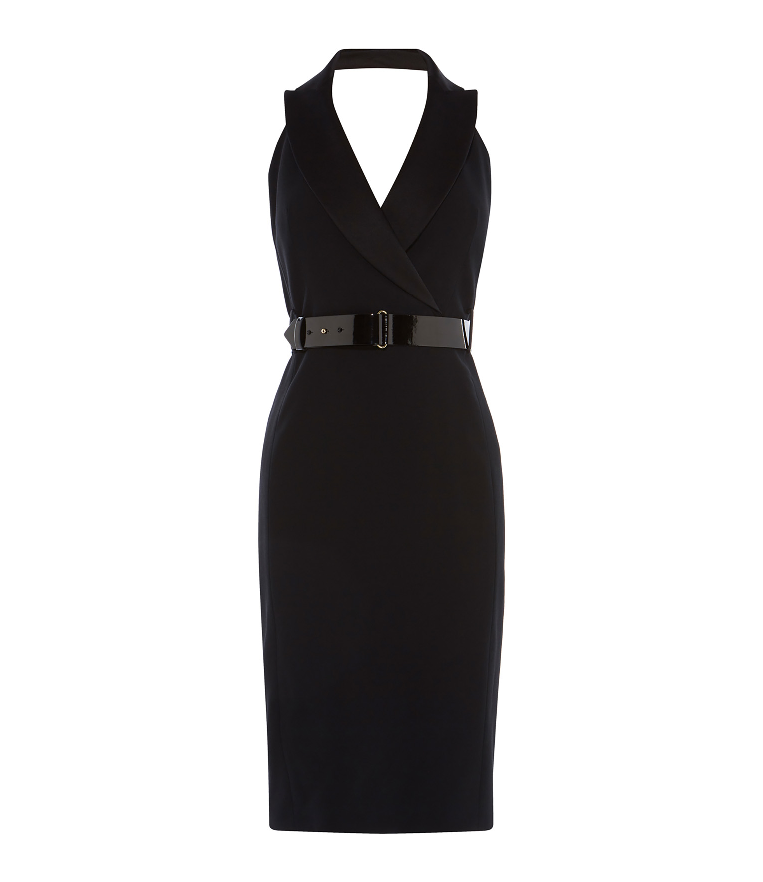 karen millen halter neck tuxedo dress