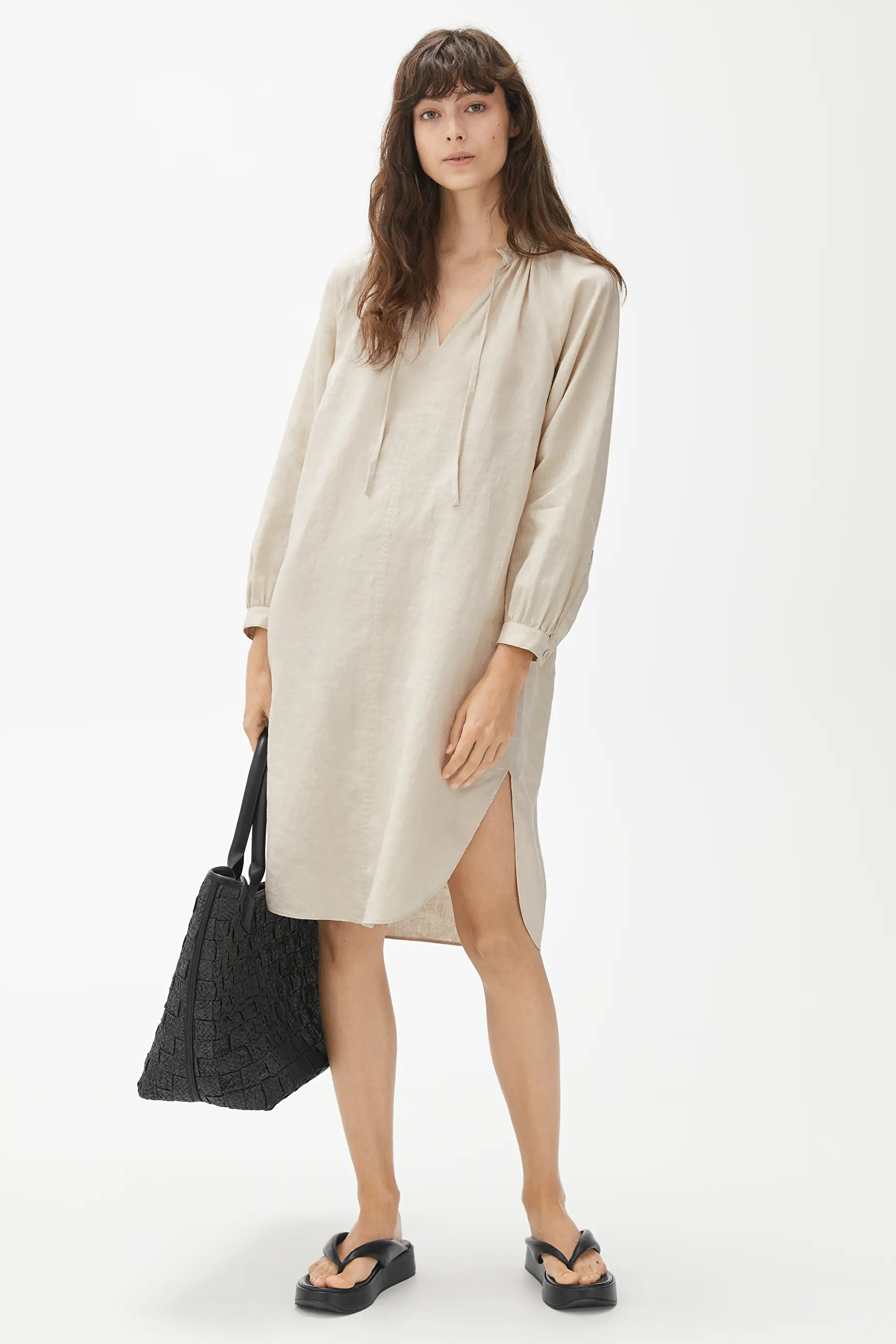 beige kaftan dress