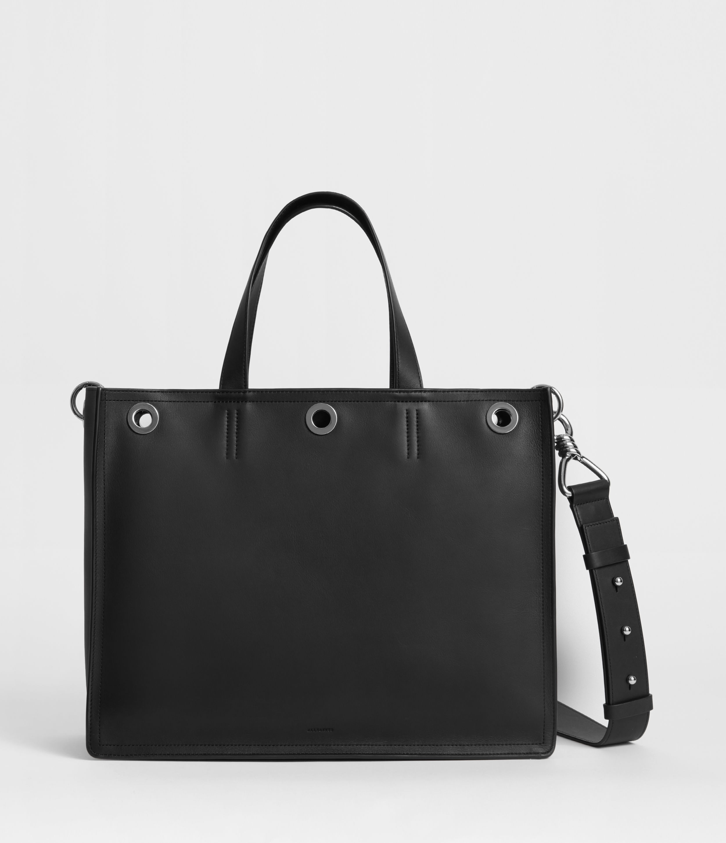 allsaints captain leather tote