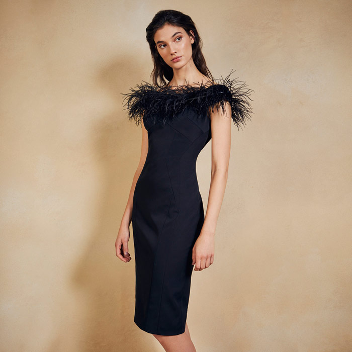 coast black feather dress