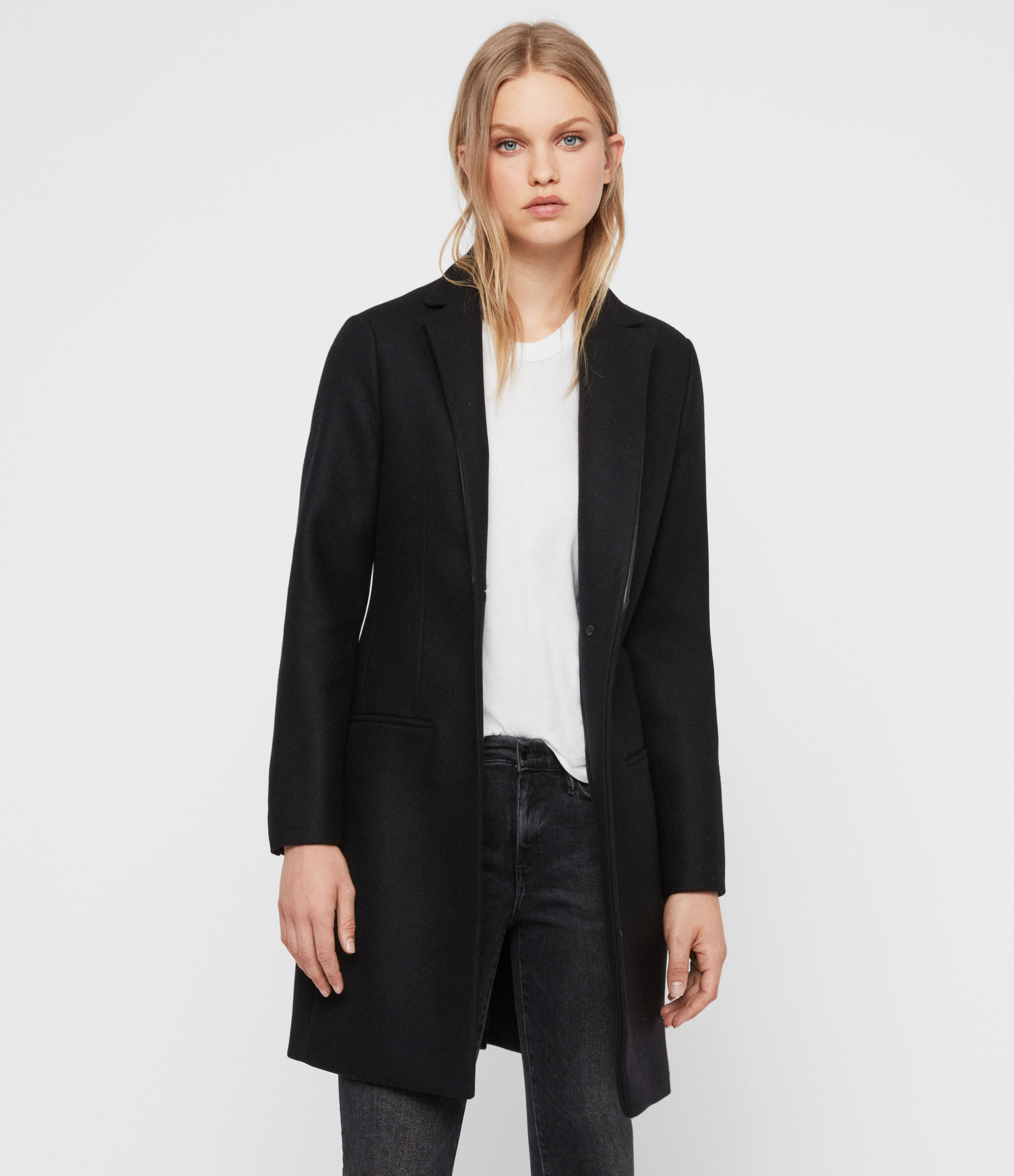 allsaints leni check coat