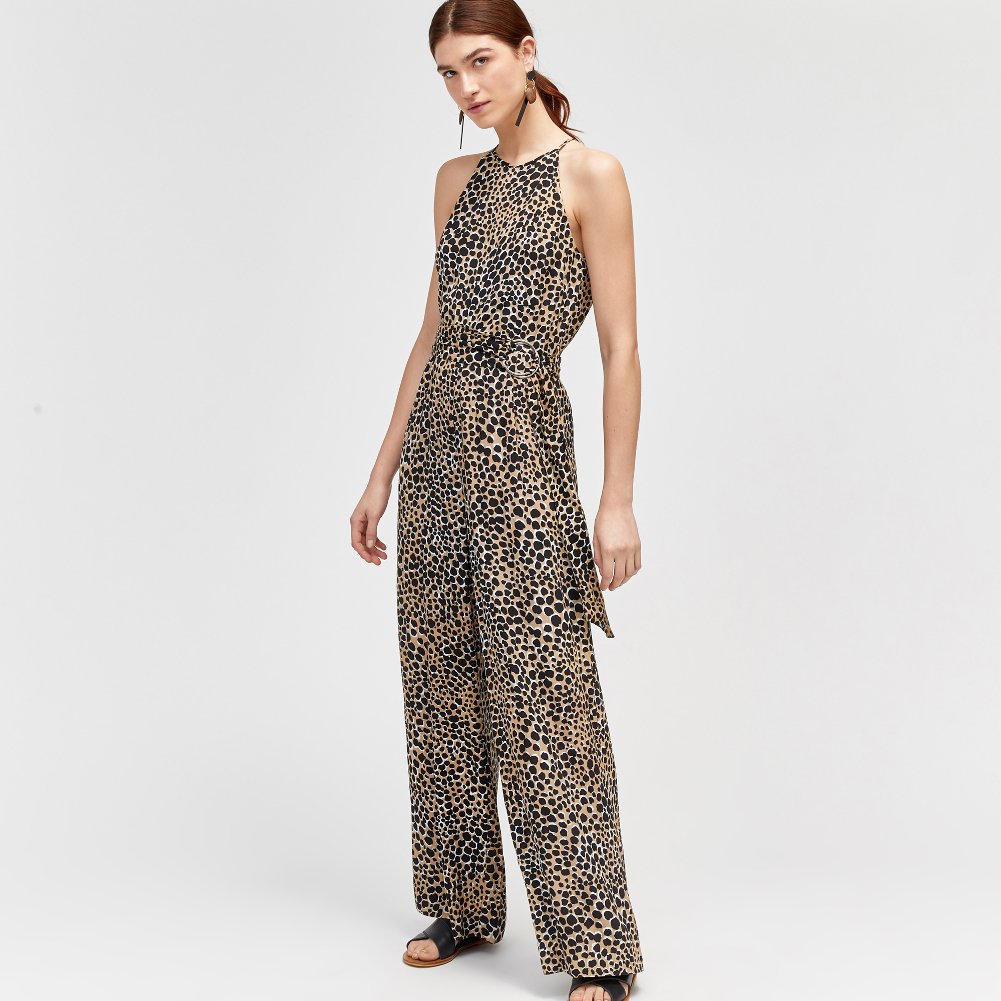 warehouse animal print jumpsuit