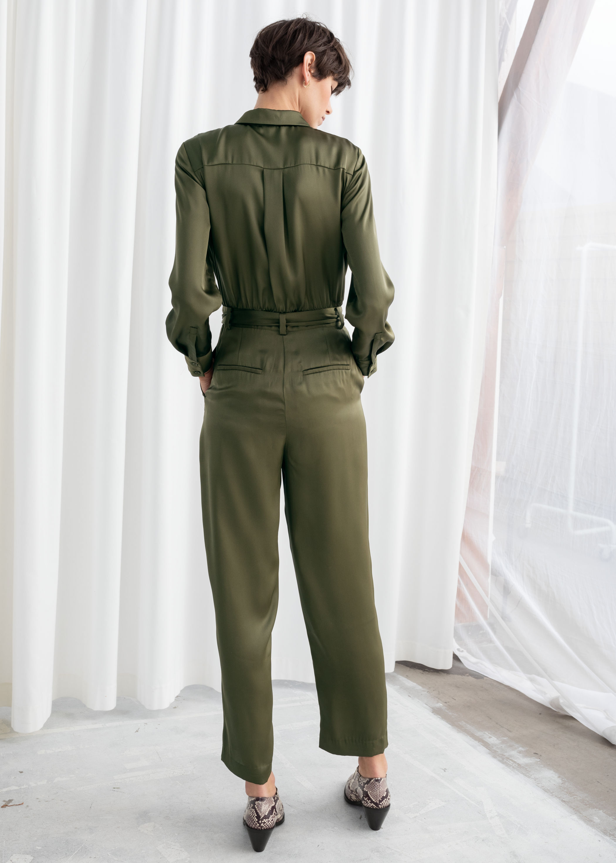 satin boiler suit