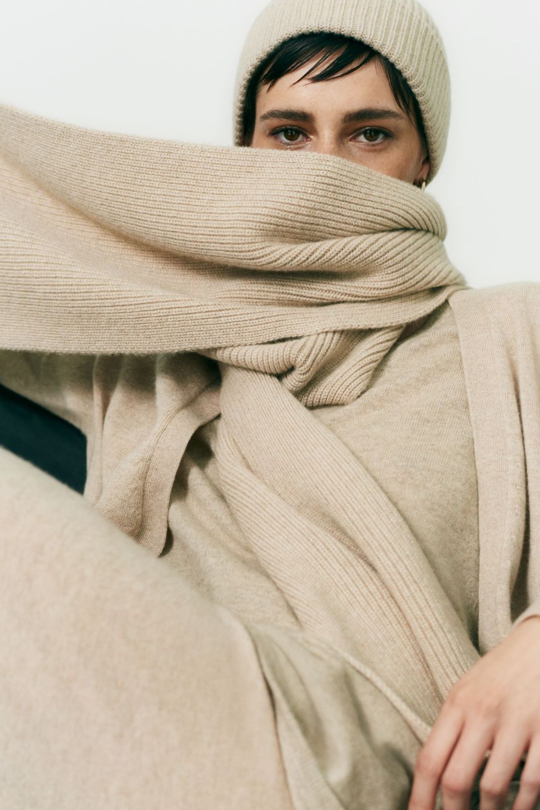 oatmeal cashmere scarf