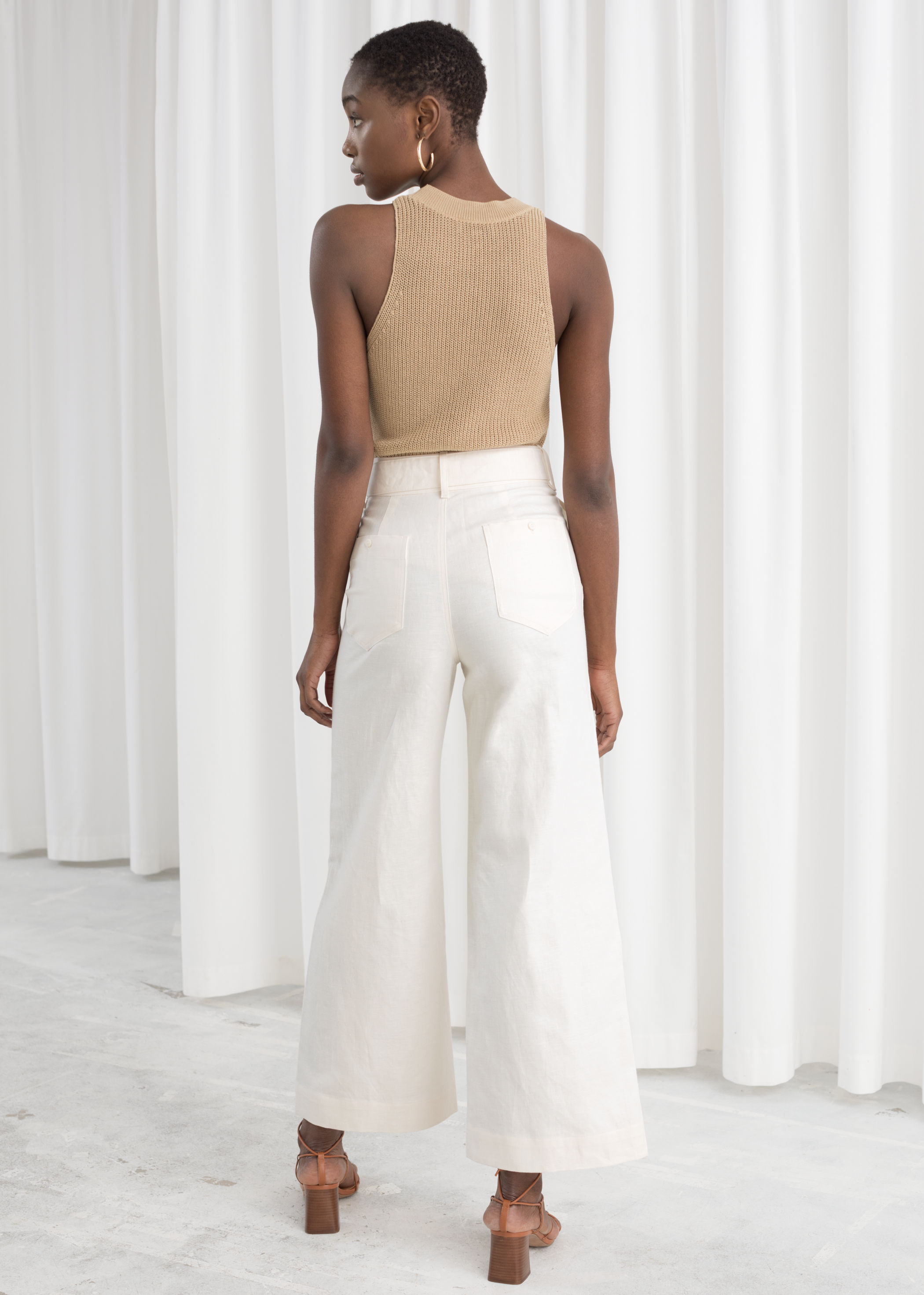 flared cotton trousers