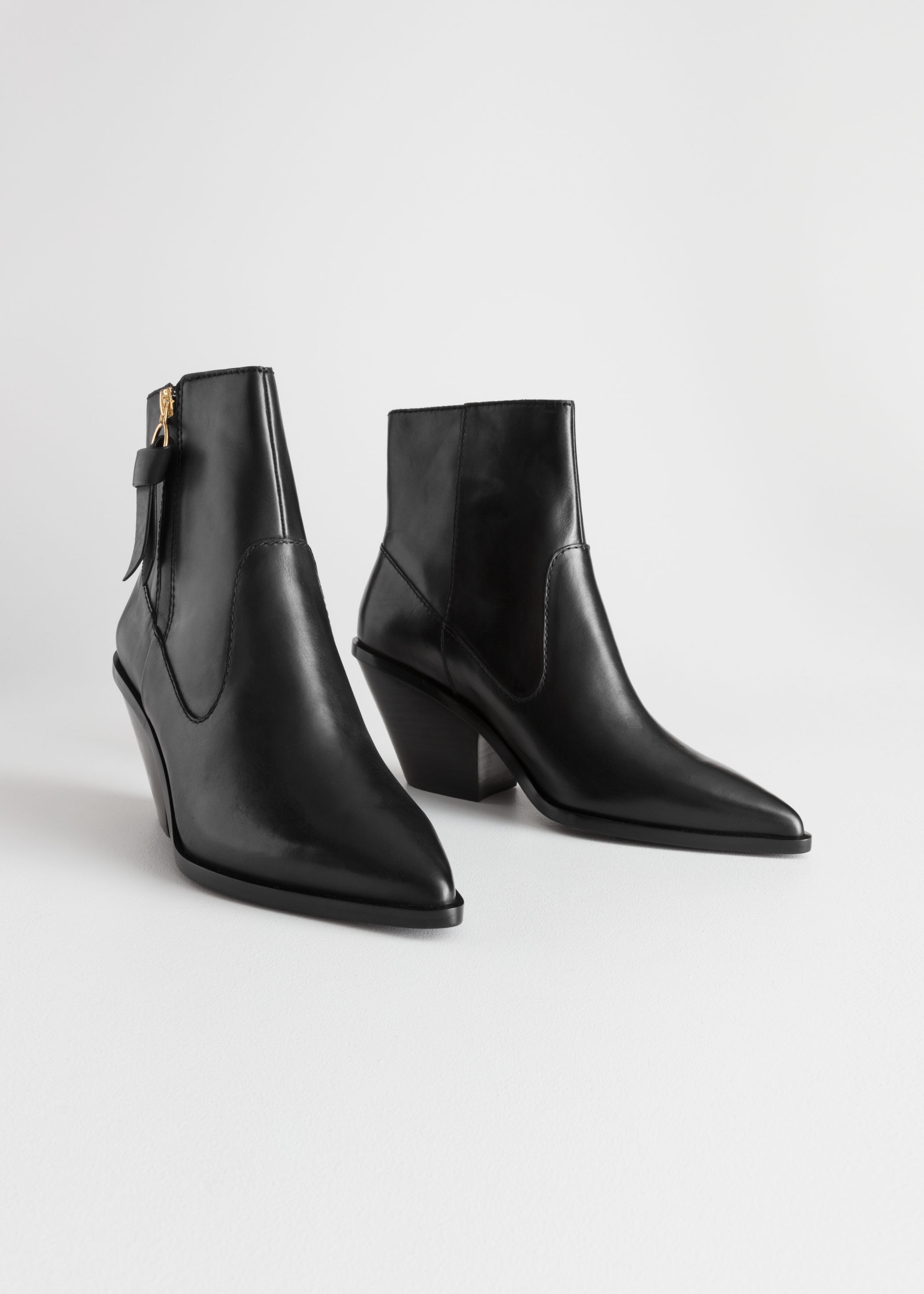 leather western ankle boots