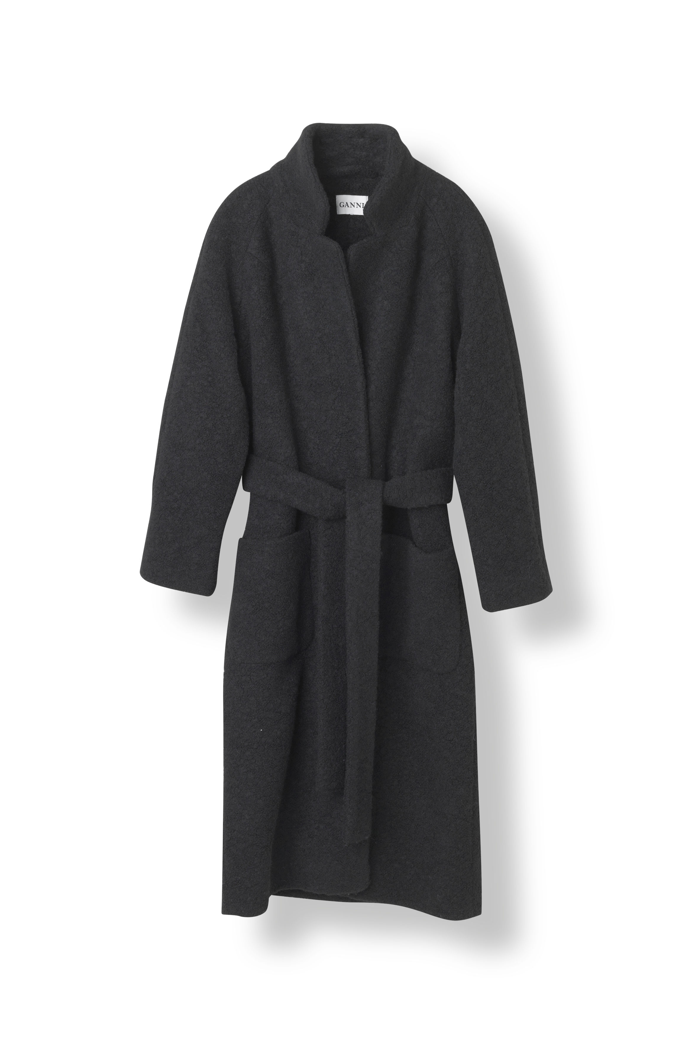 ganni fenn long wrap coat