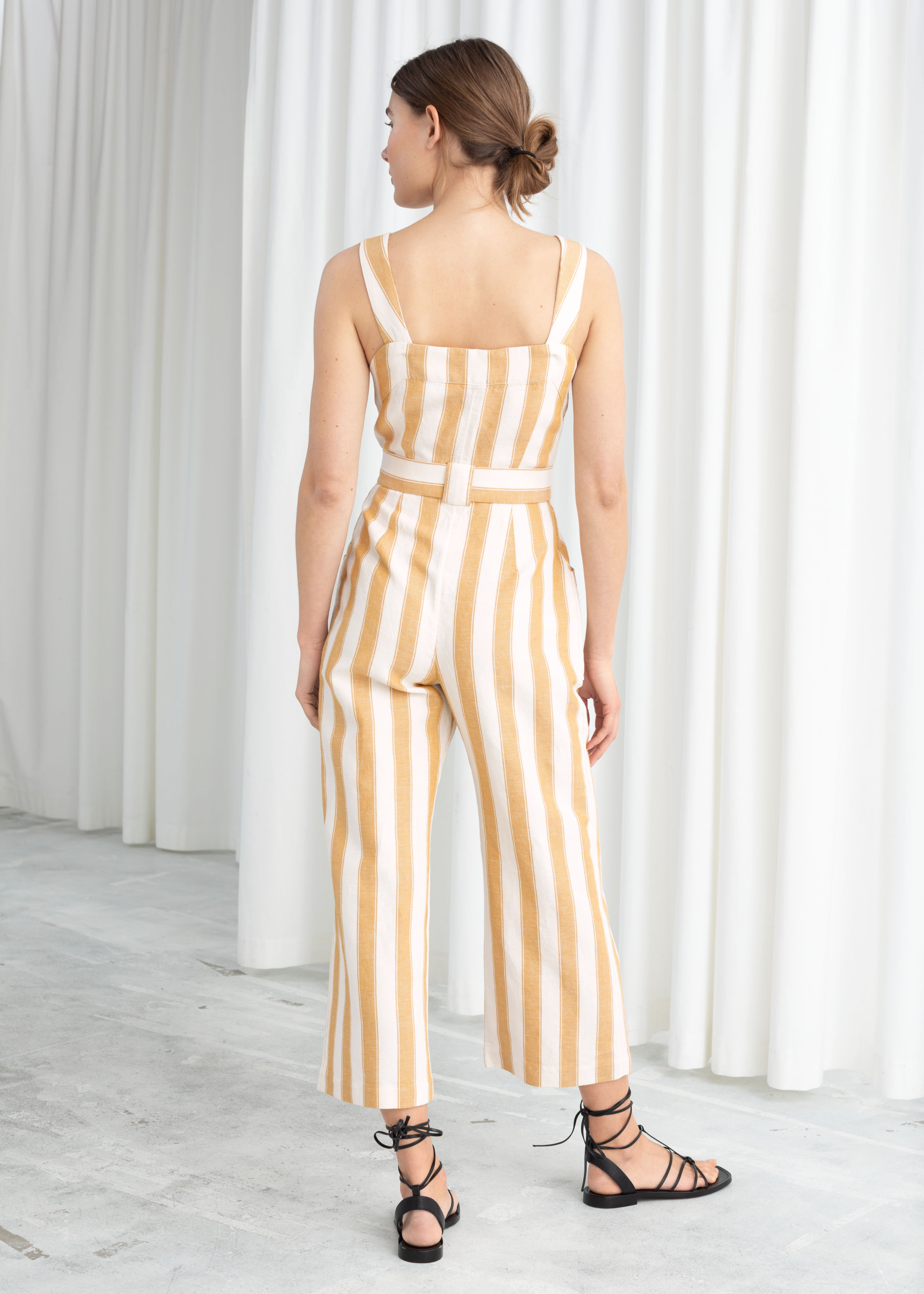 cotton striped jumpsuit