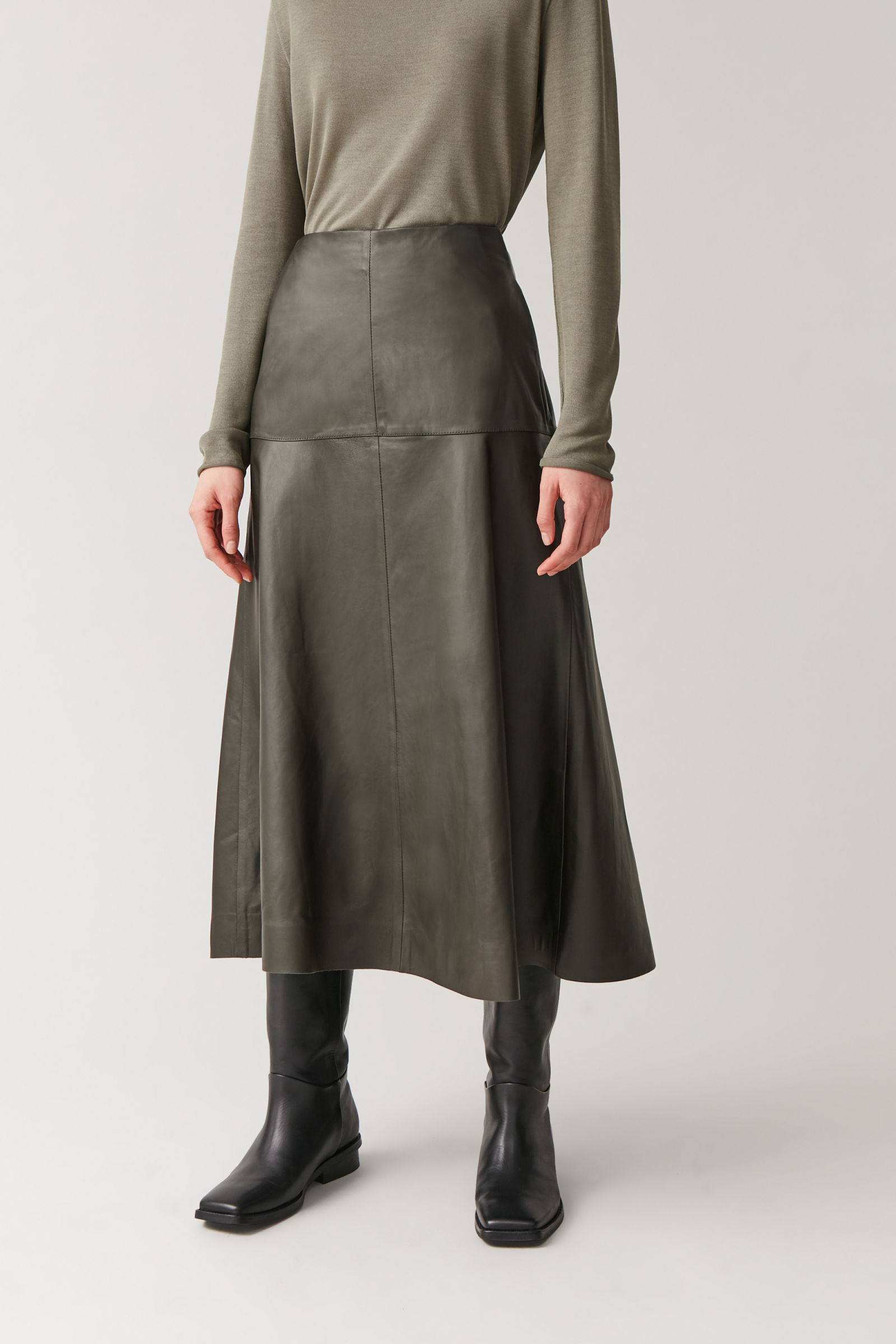 A-Line Leather Skirt | Endource