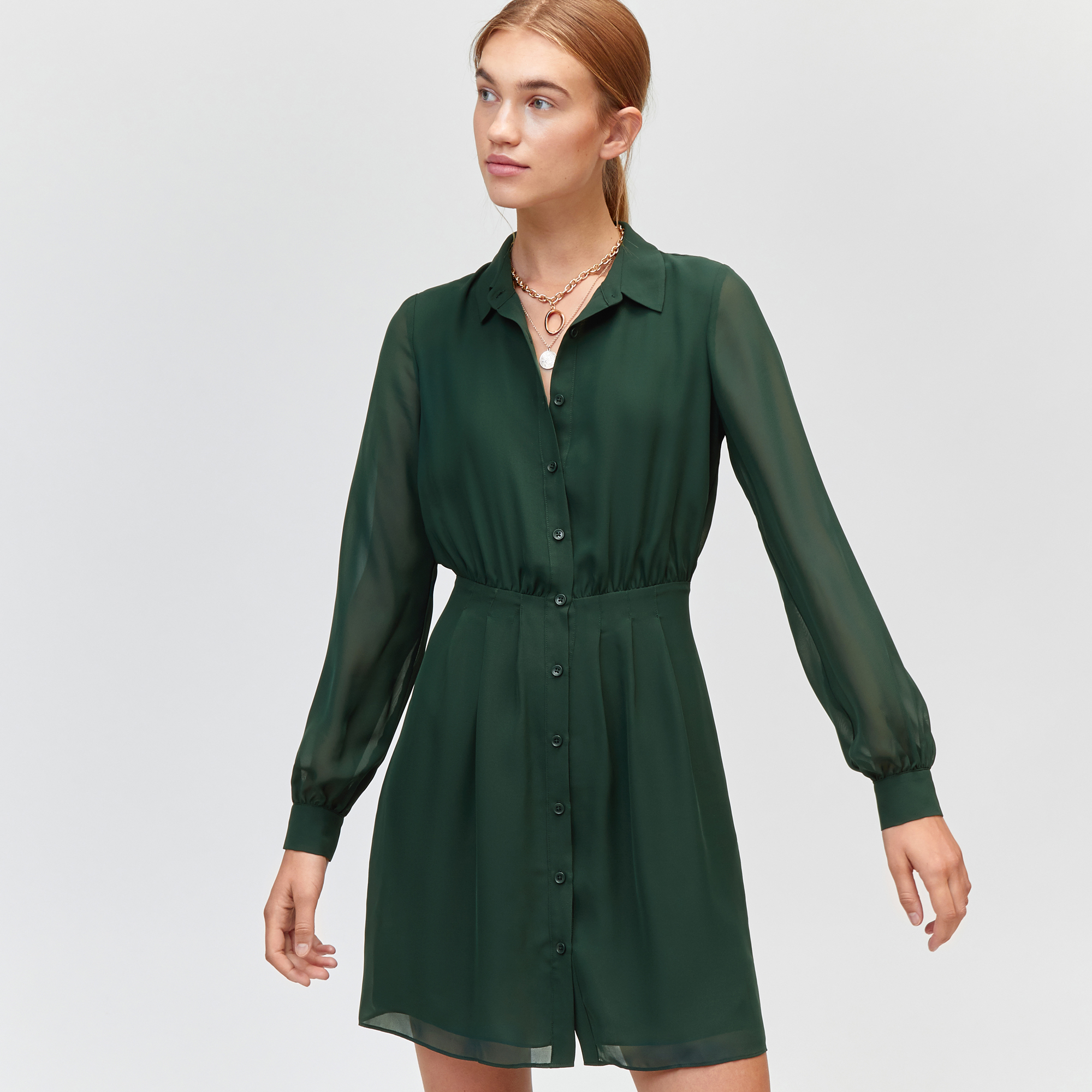 chiffon shirt dress