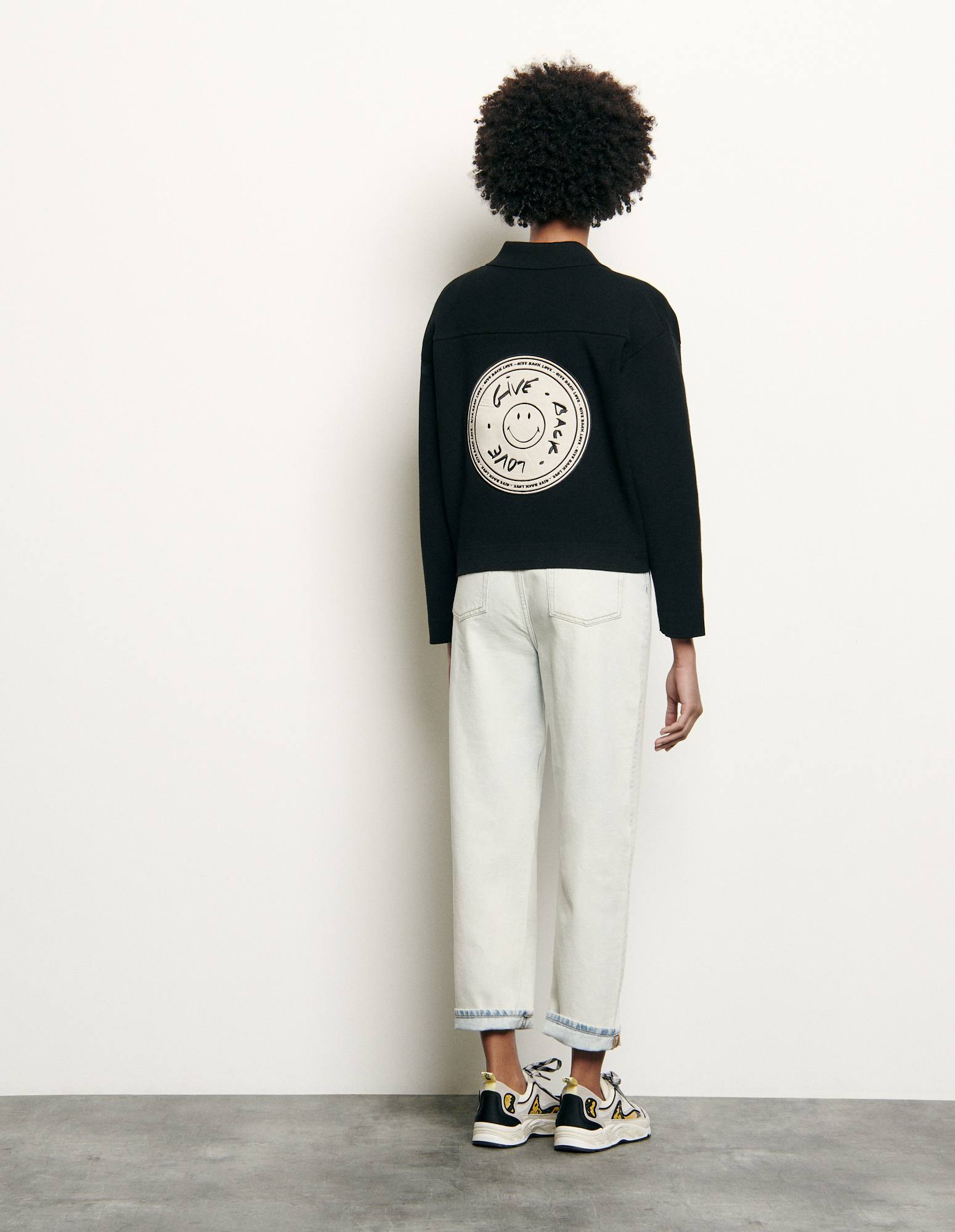 sandro smiley cardigan