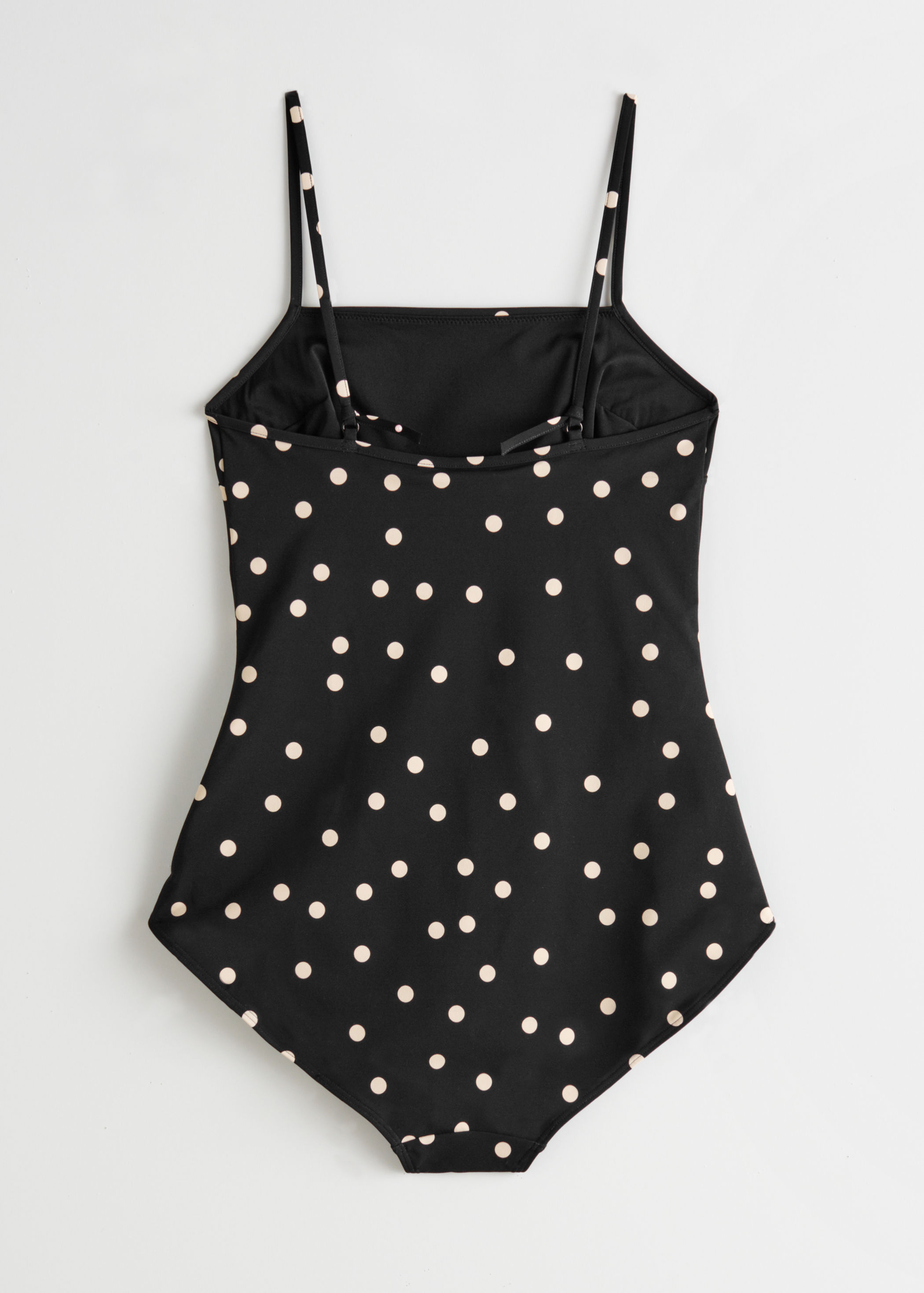 black and white polka dot swimsuit