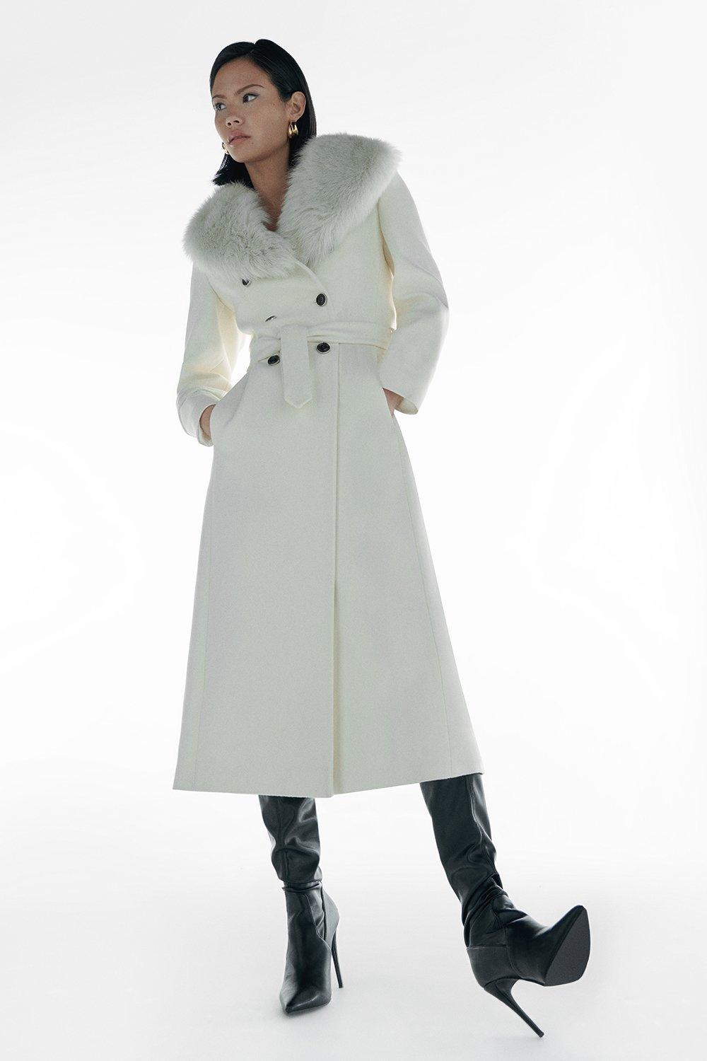 wool coat faux fur collar