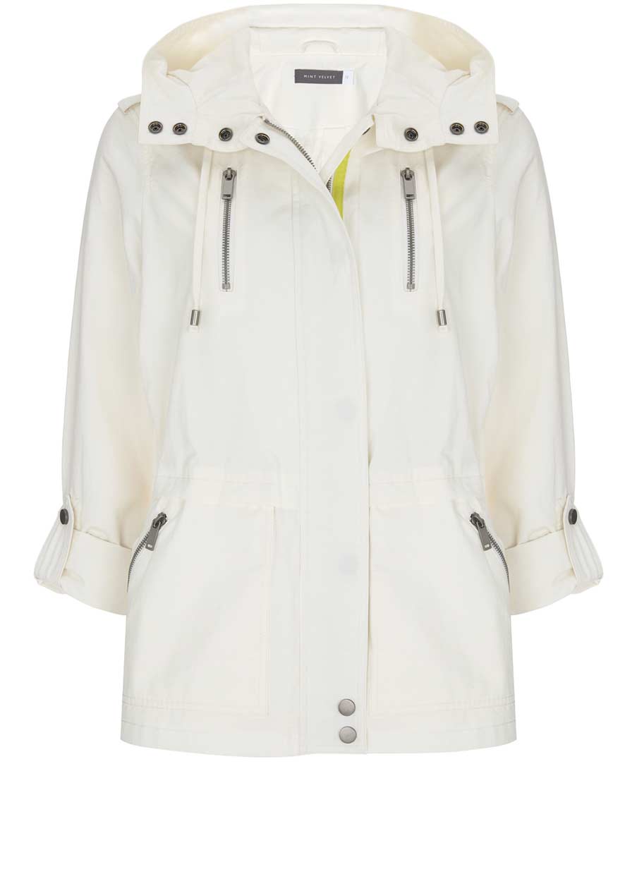 mint velvet cream lightweight parka