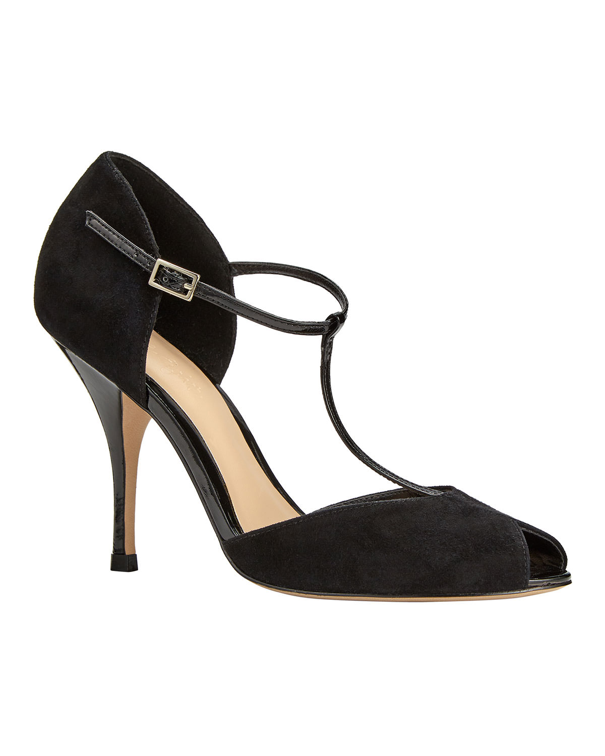 peep toe t bar shoes