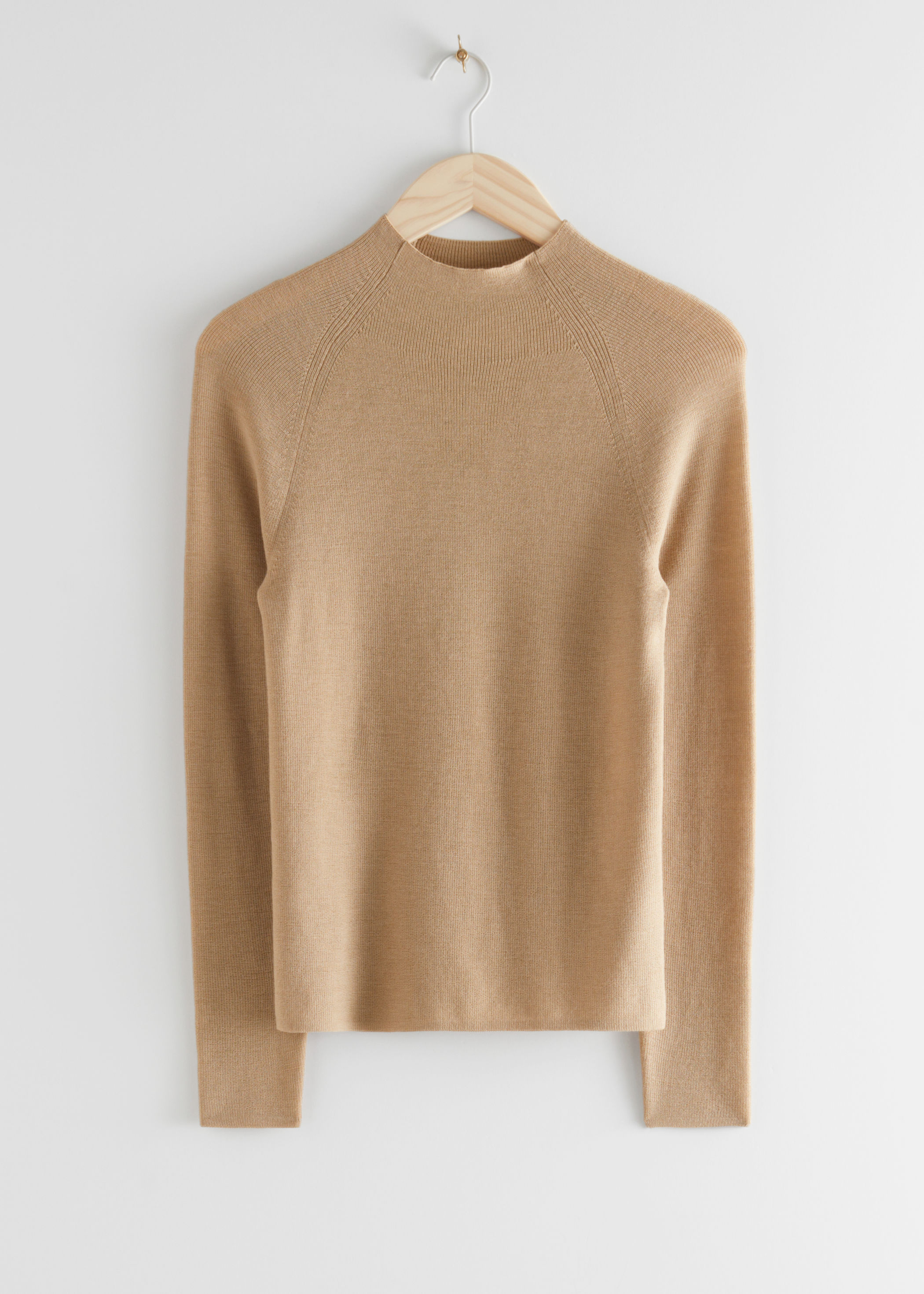 fitted mock neck sweater