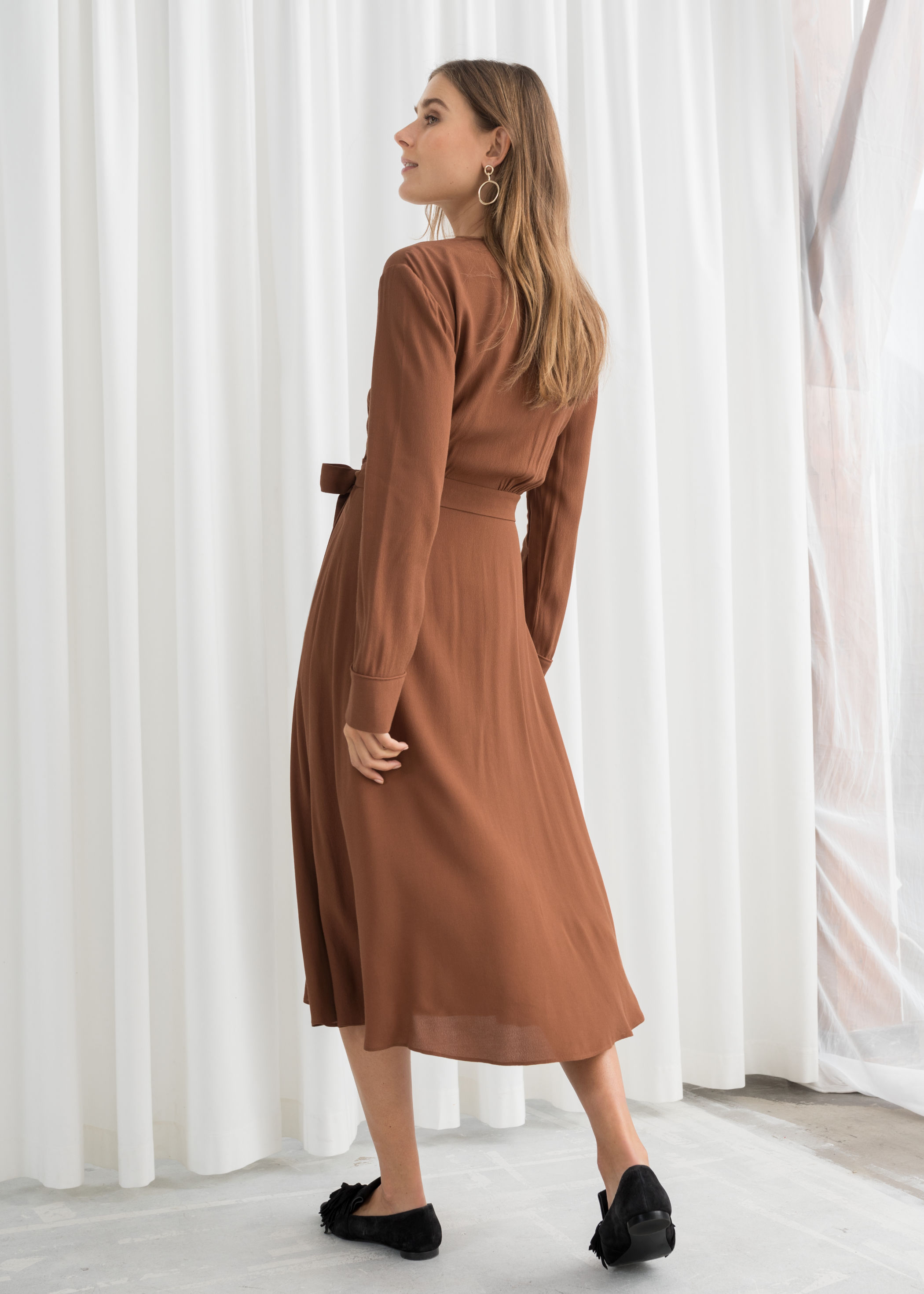 and other stories midi wrap dress