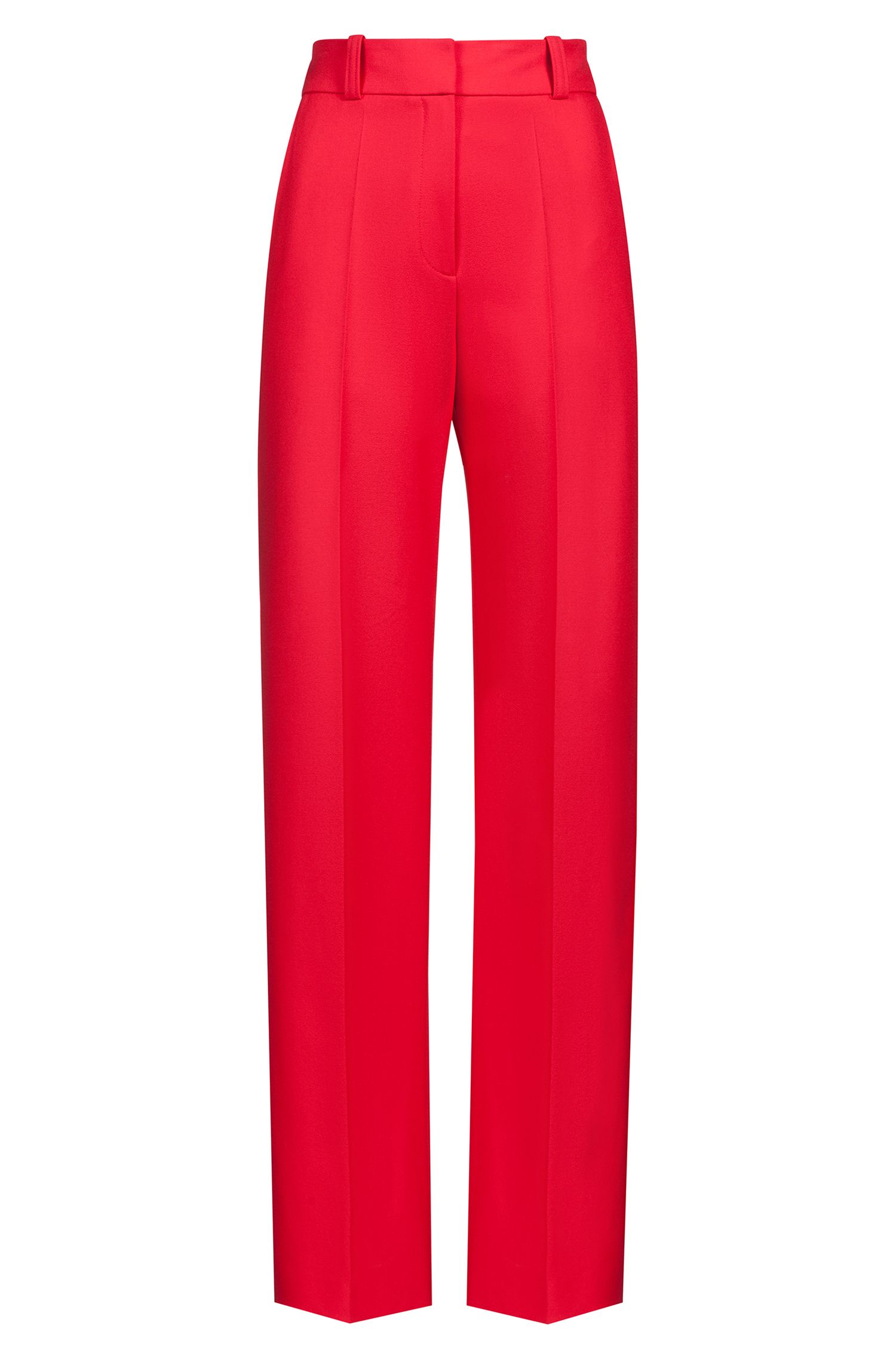 red high waisted trousers