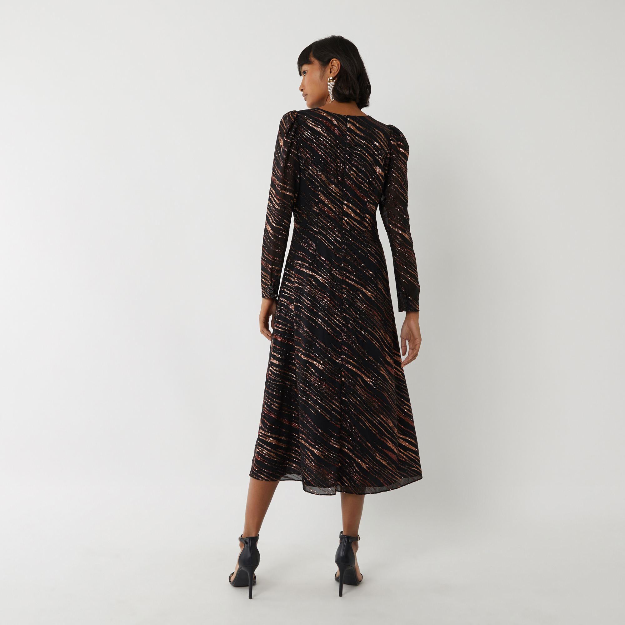 Stripe Glitter Midi Dress | Endource