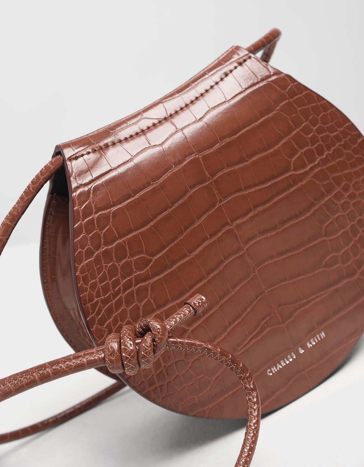 brown croc crossbody bag