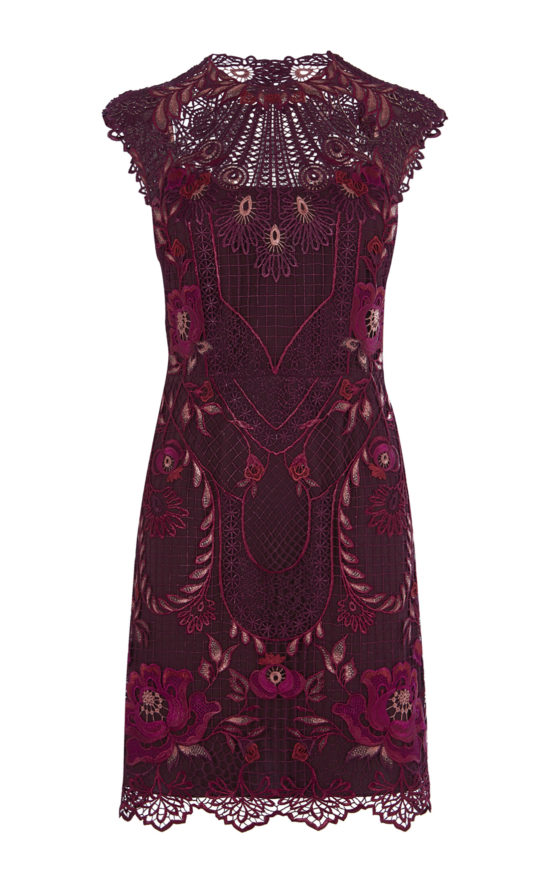 karen millen floral embroidered mini dress