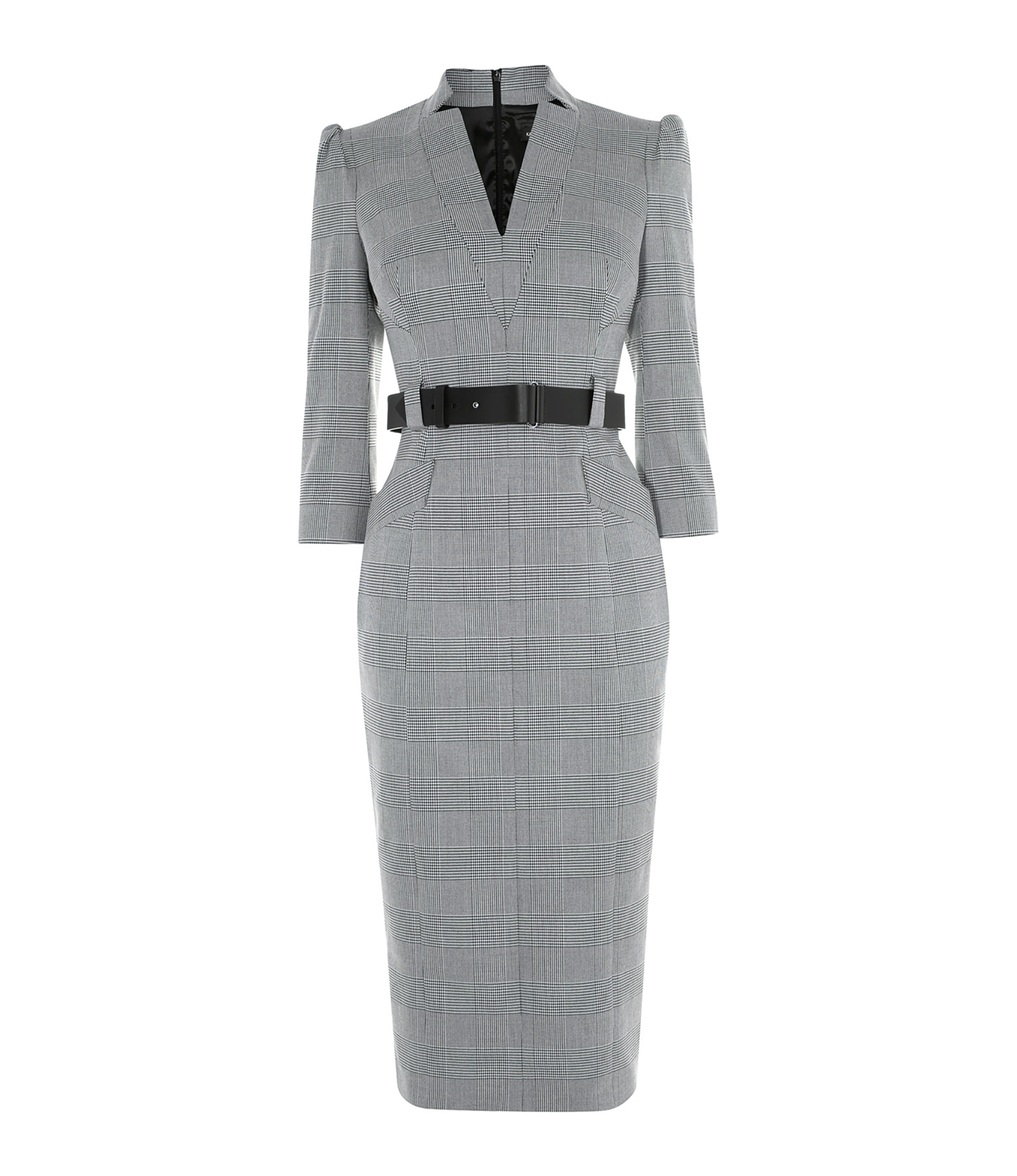 karen millen checked forever dress