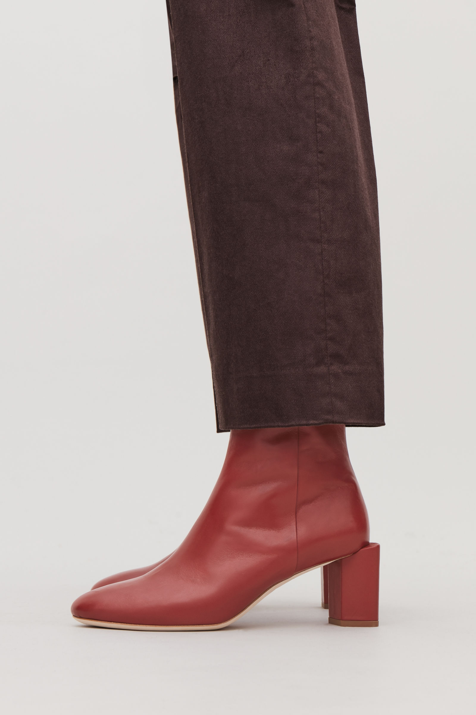 cos sculptural leather ankle boots
