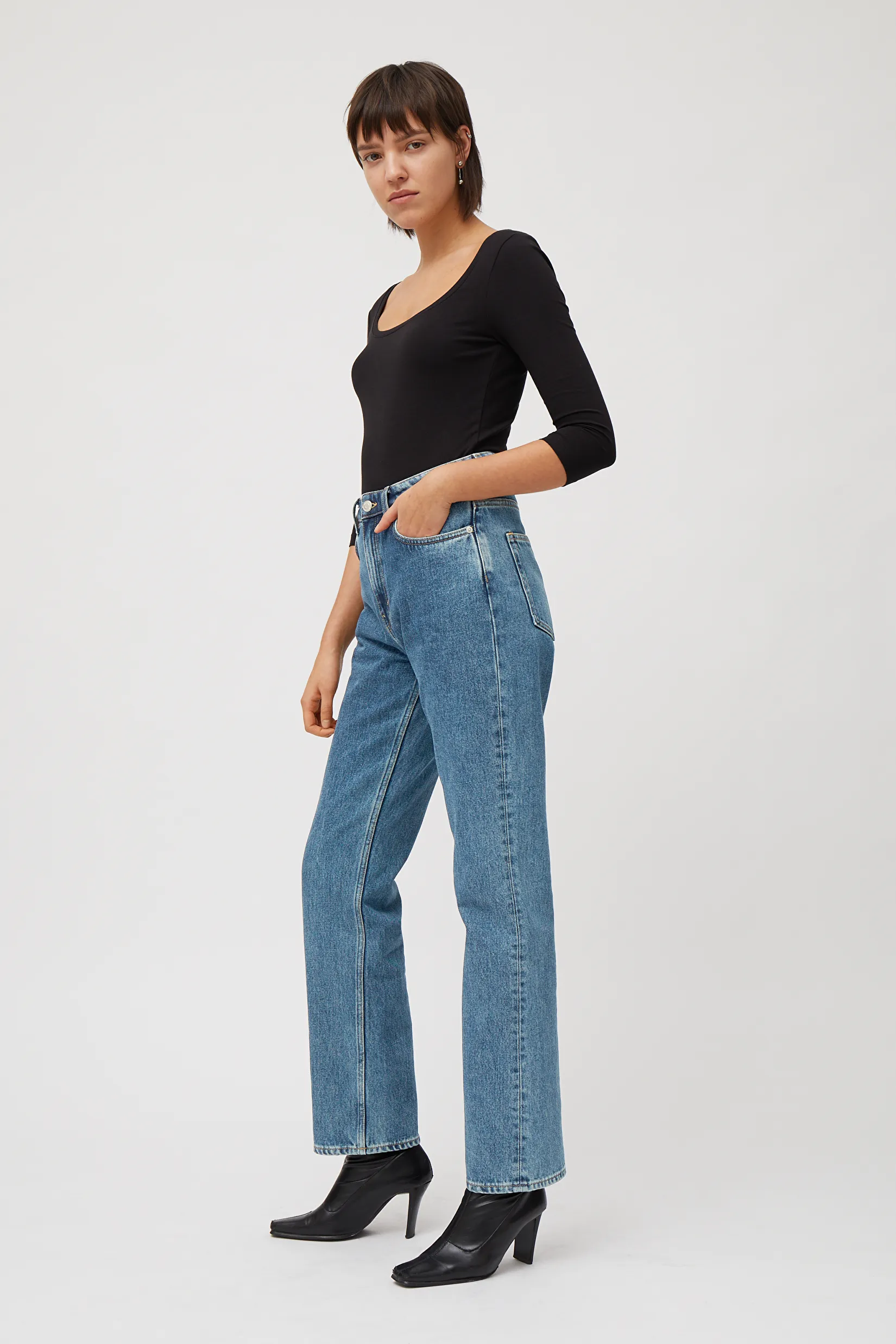 high straight jeans