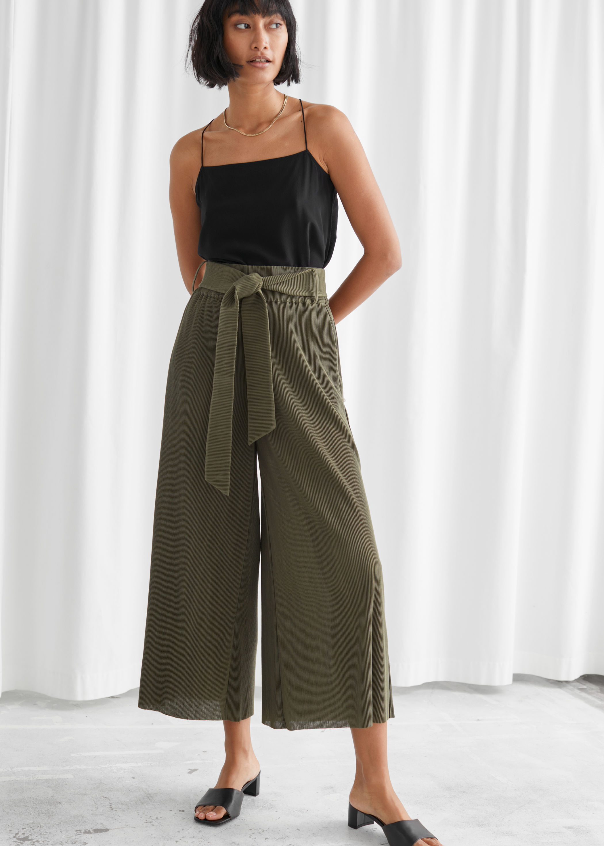 high waisted tie trousers