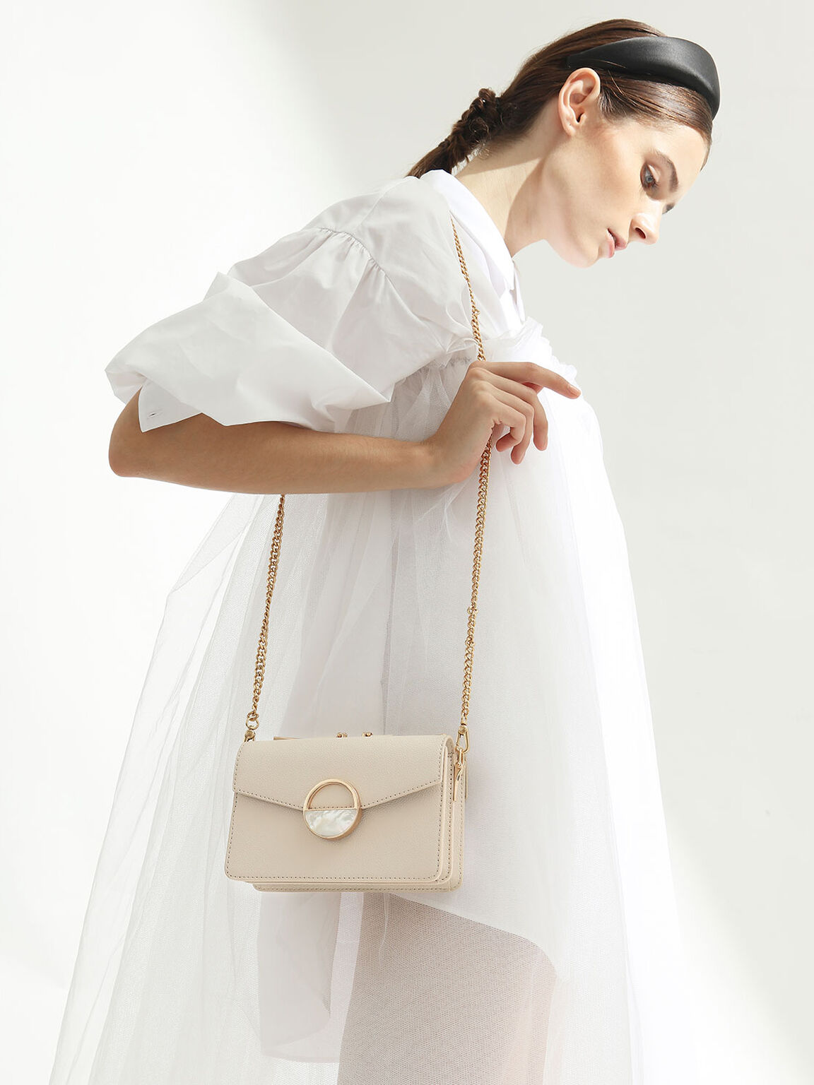 Charles and keith stone embellished shoulder bag hotsell