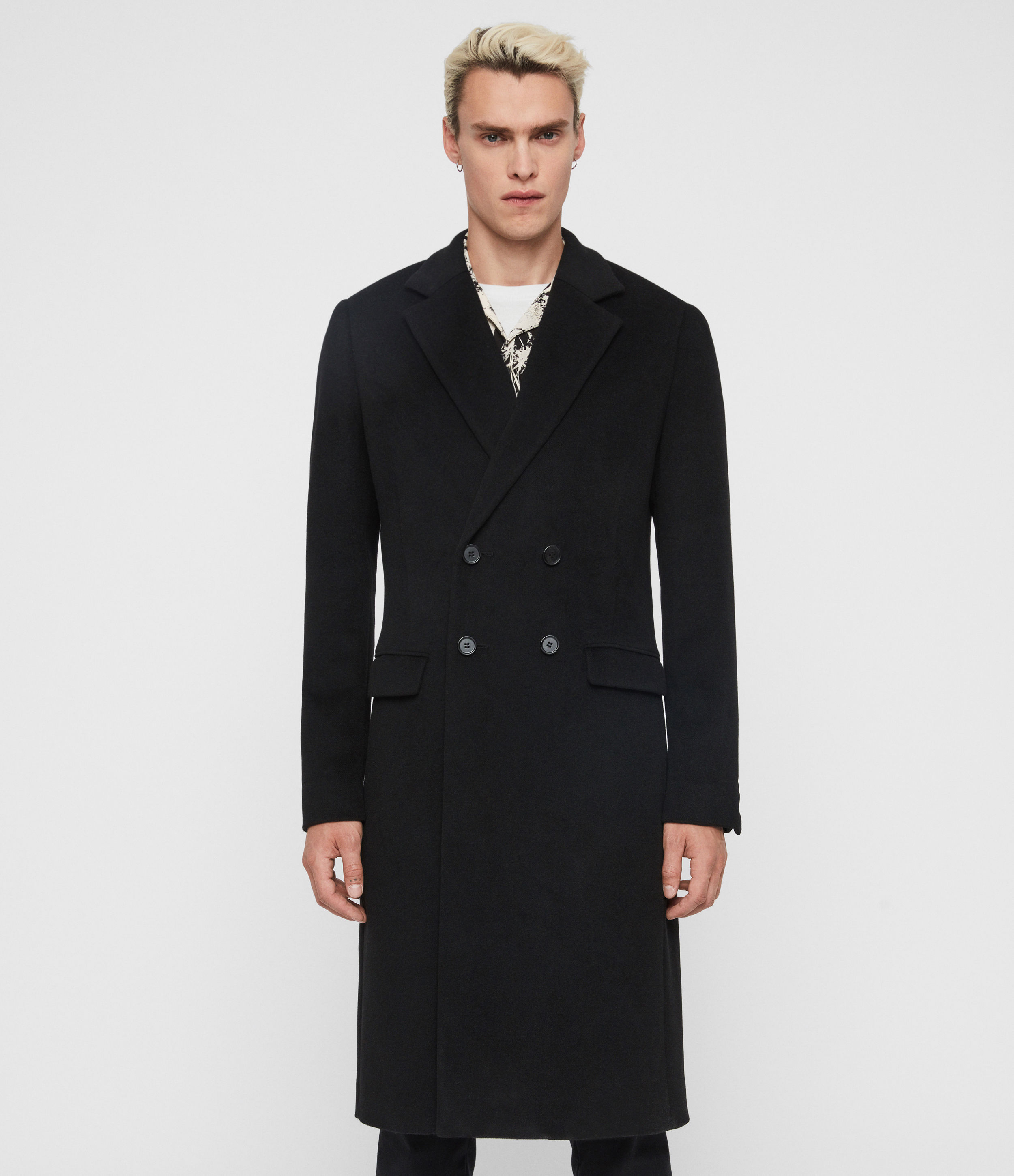 all saints double breasted coat