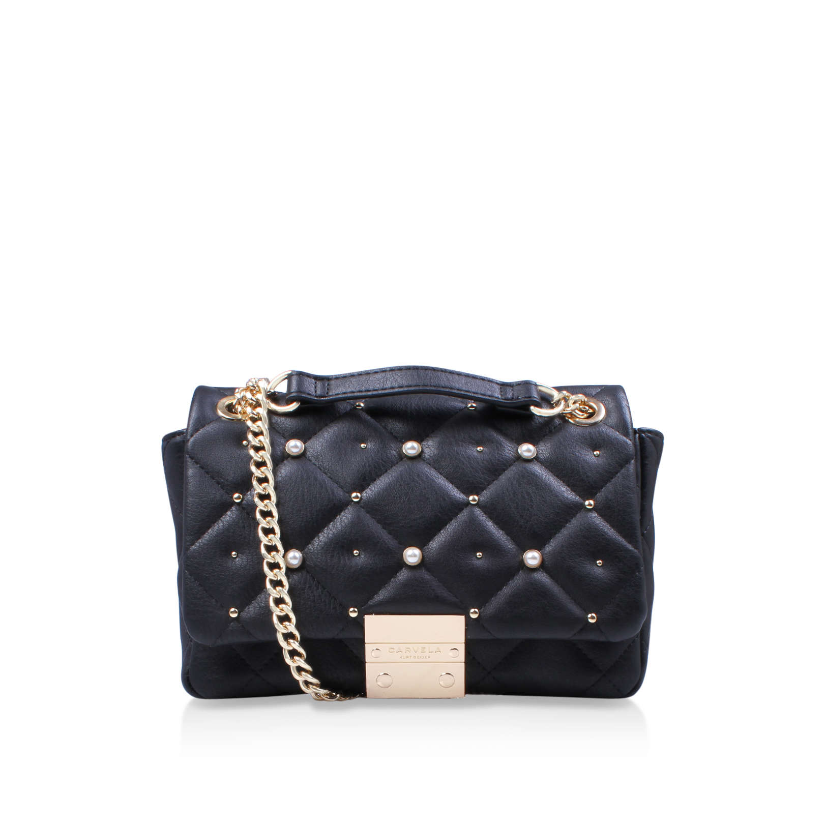 carvela black quilted bag