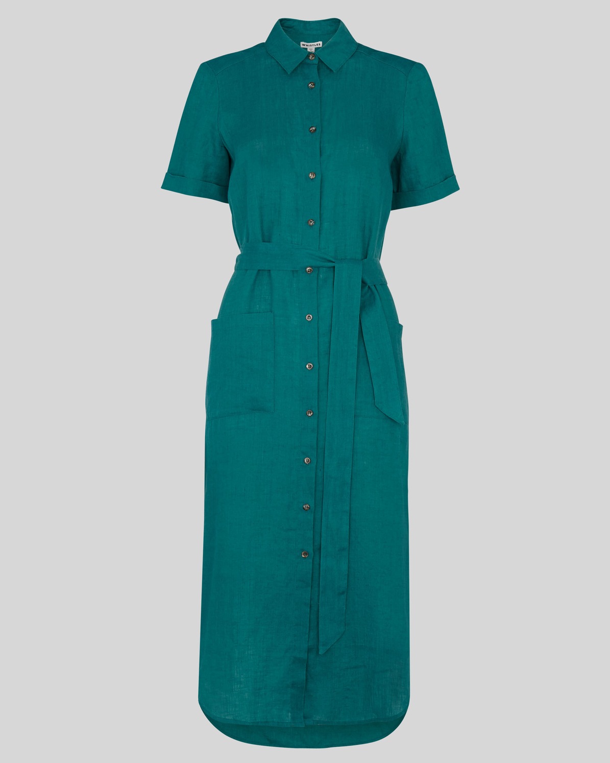 whistles montana linen shirt dress