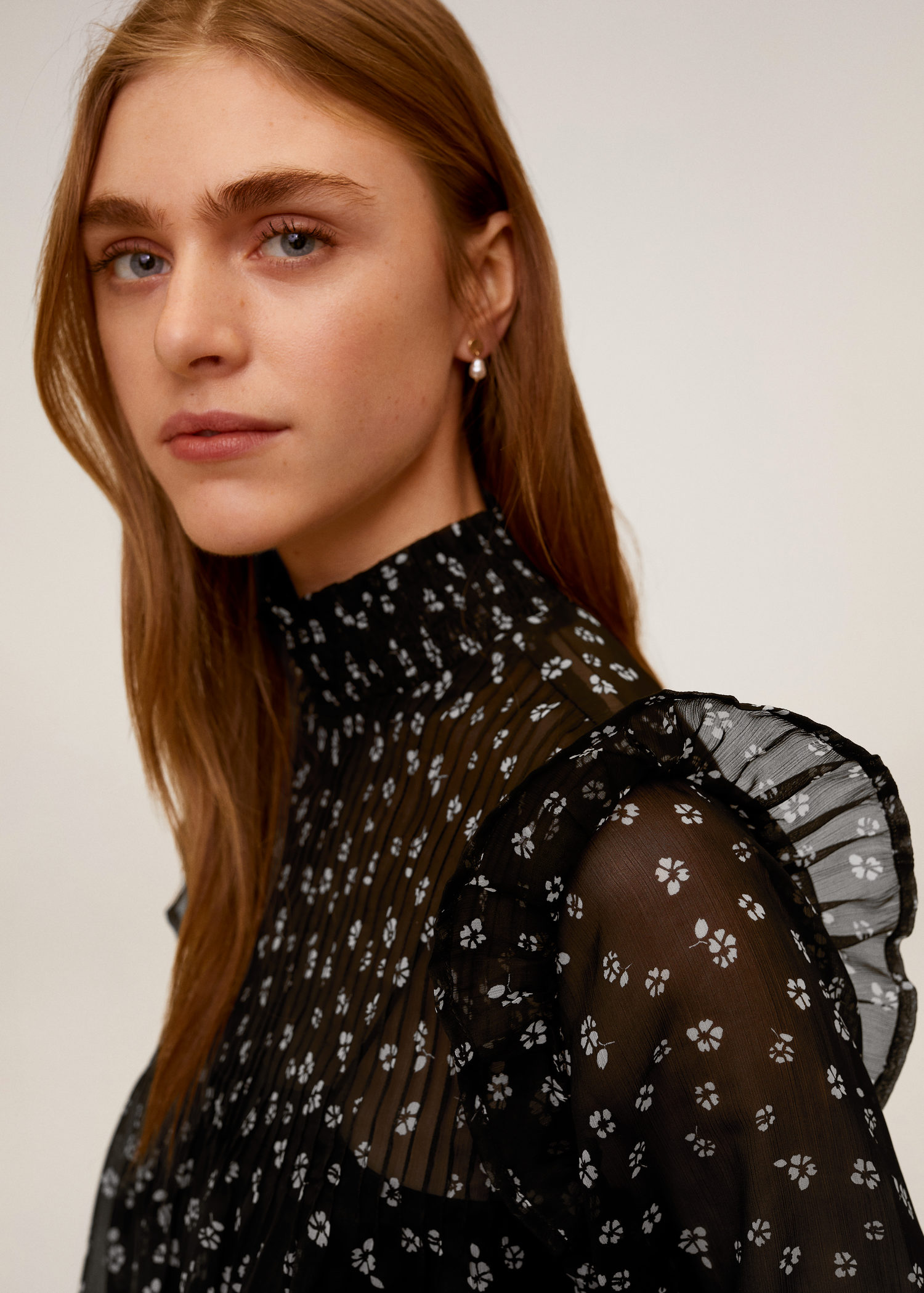 ruched neck blouse