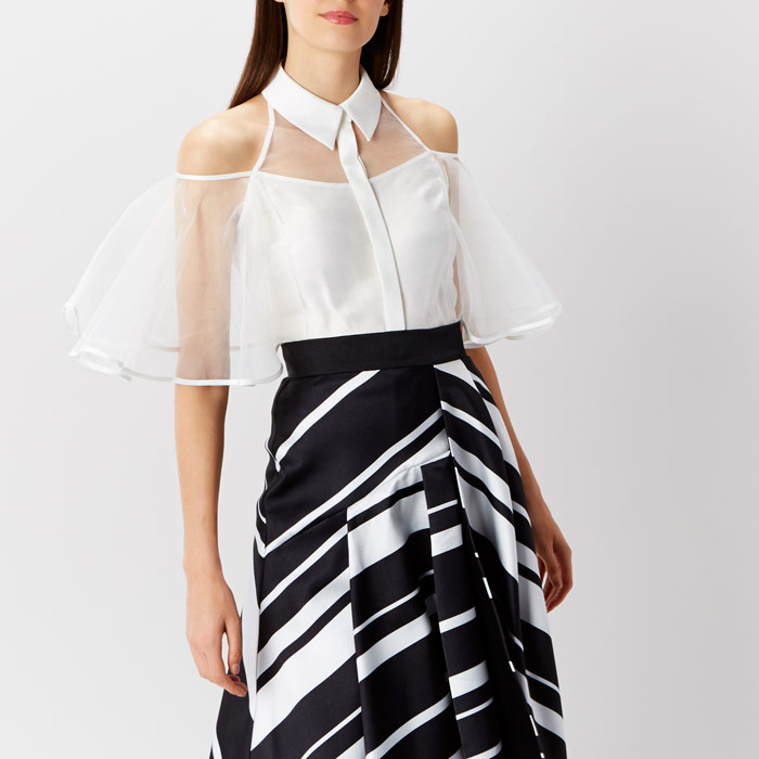 coast ruffle organza top