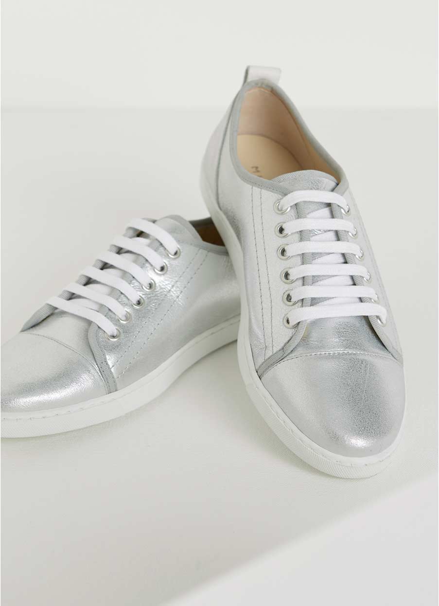 mint velvet silver trainers